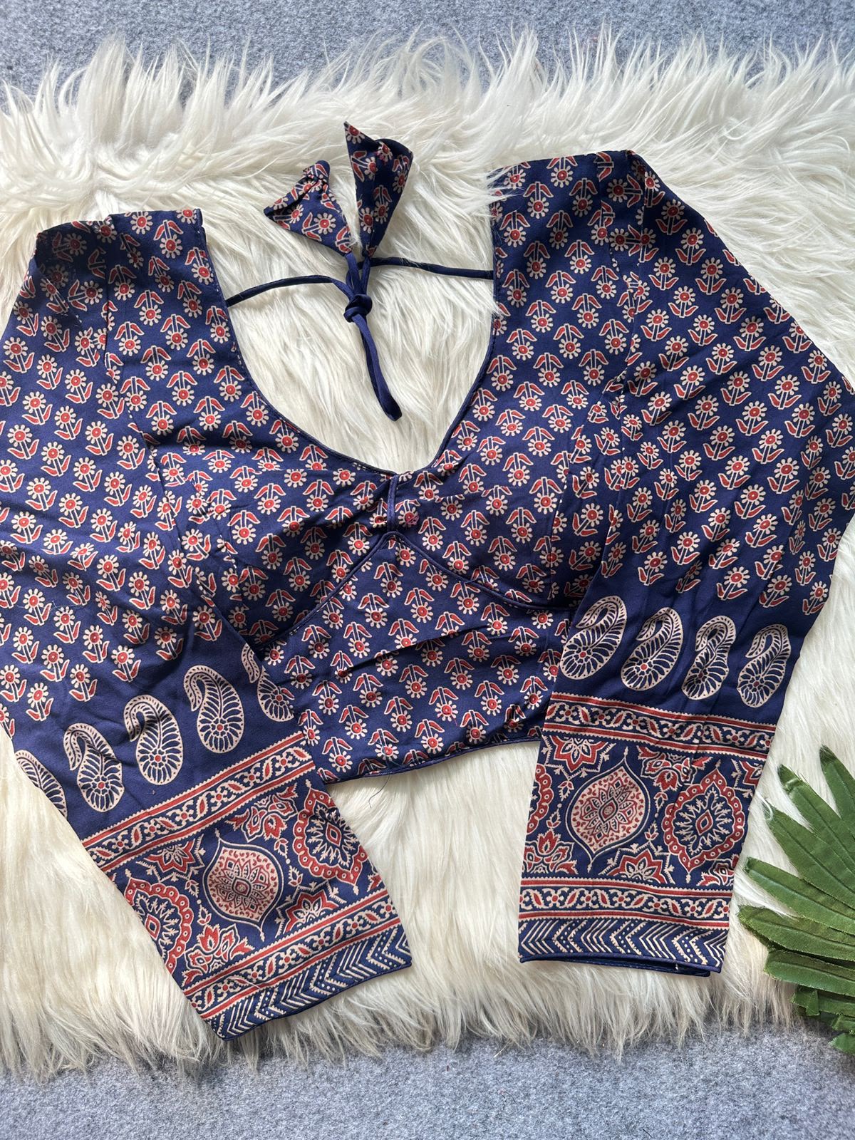 Design Number 2614 Ajrakh Cotton Galaxy Blouse - view 14