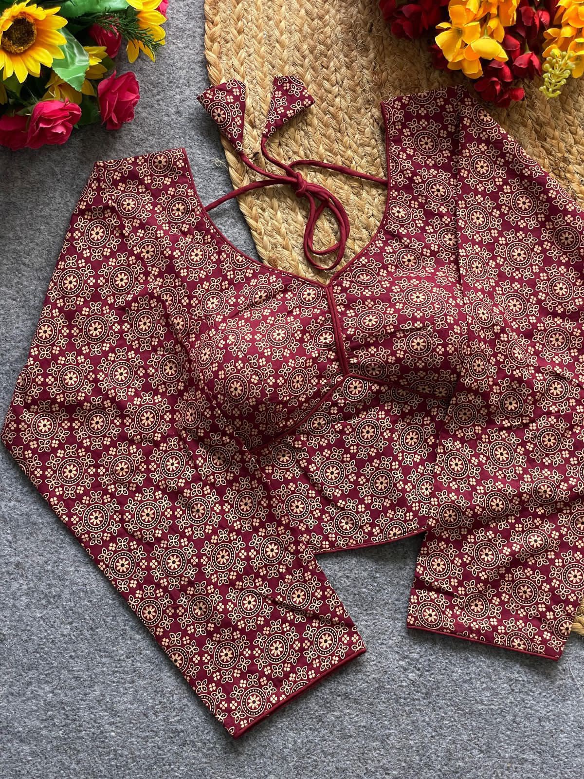 Design Number 2614 Ajrakh Cotton Galaxy Blouse - view 7