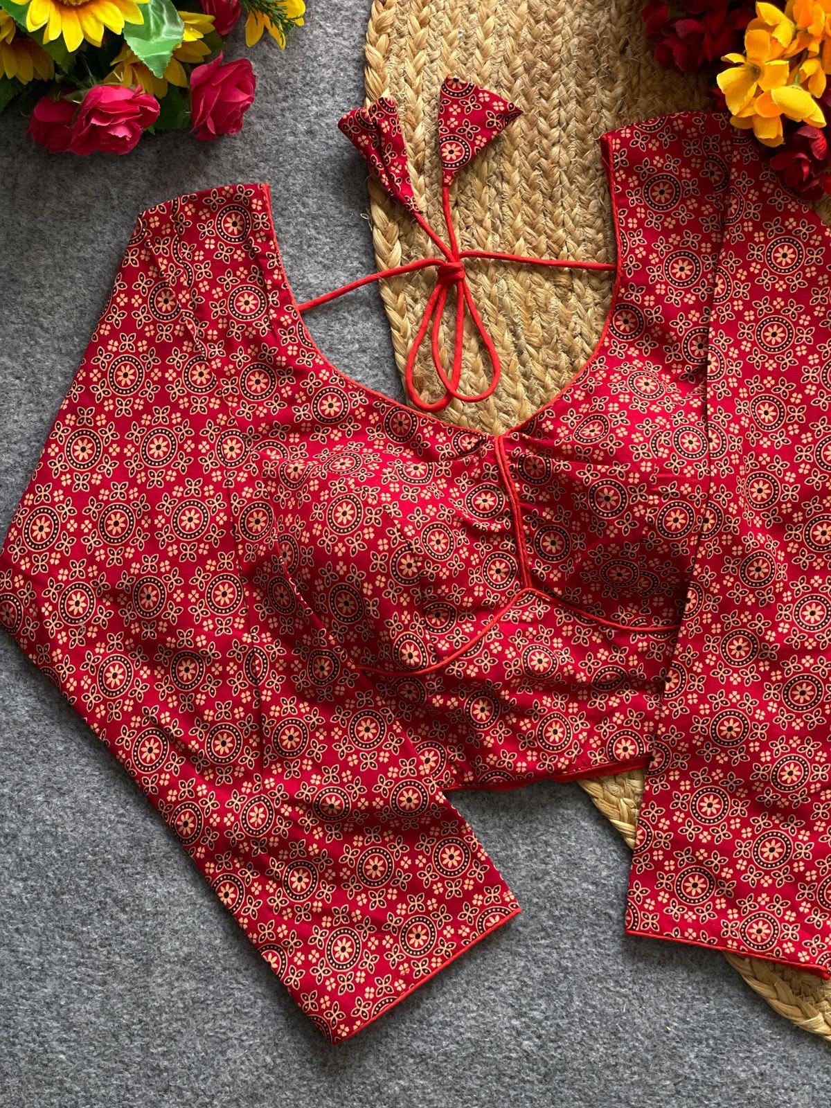 Design Number 2614 Ajrakh Cotton Galaxy Blouse - view 9