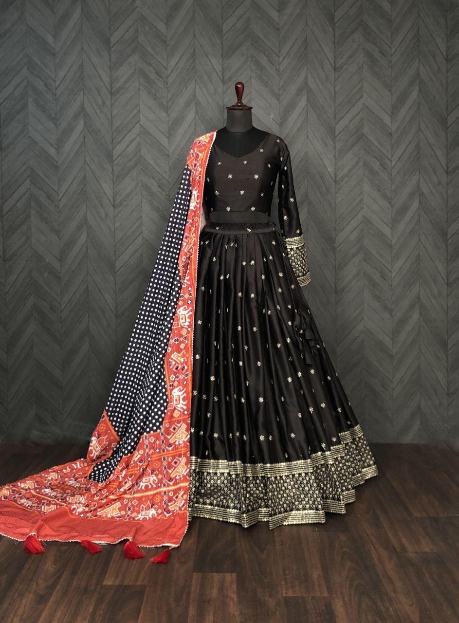LW 7058 Black Mayra Silk Lehenga Choli - view 3