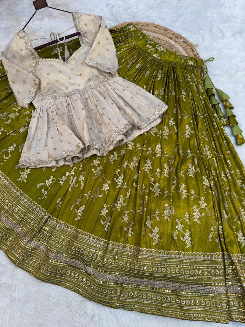 LW 7166 Wine Jacquard Lehenga Choli - view 5