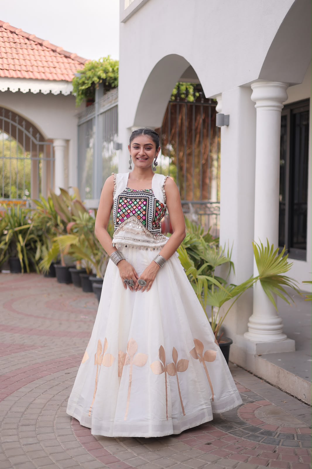 LW 7174 Maroon Roman Silk Lehenga Choli - view 2