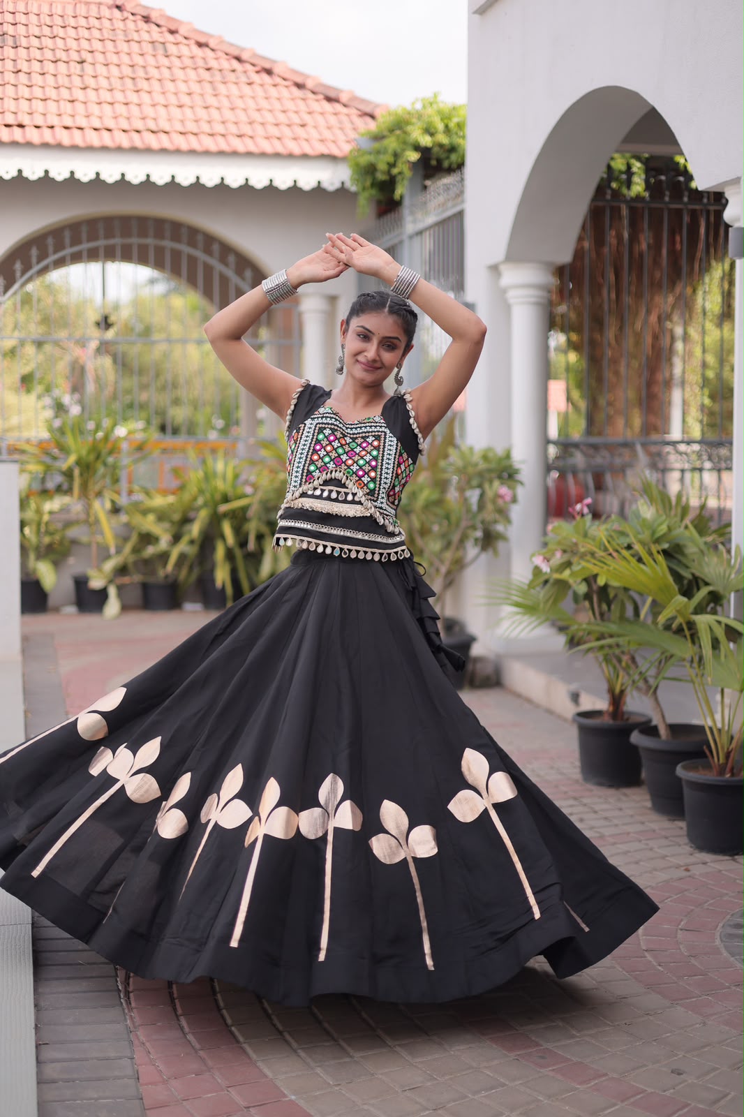 LW 7174 Maroon Roman Silk Lehenga Choli - view 6