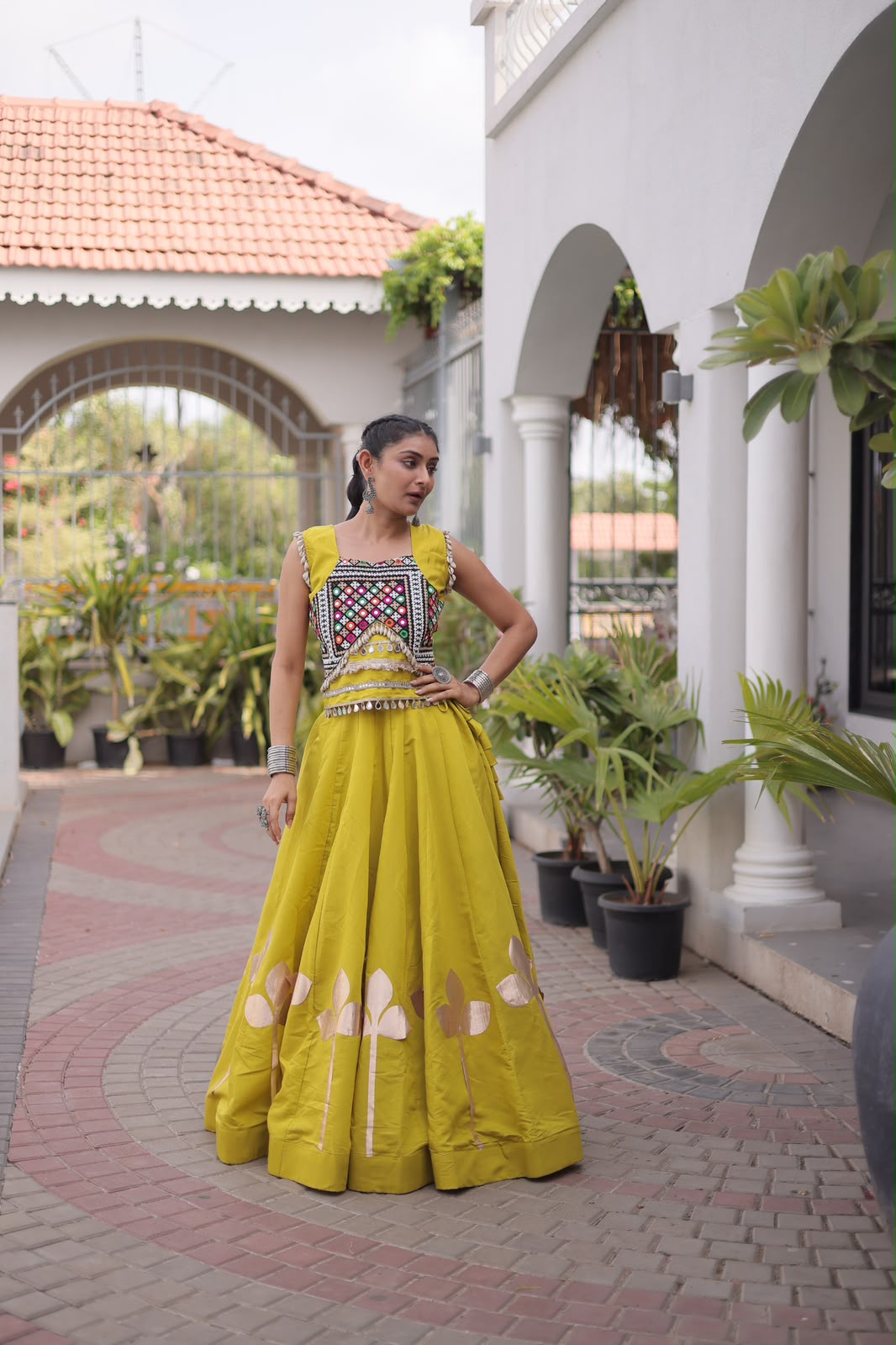 LW 7174 Maroon Roman Silk Lehenga Choli - view 8