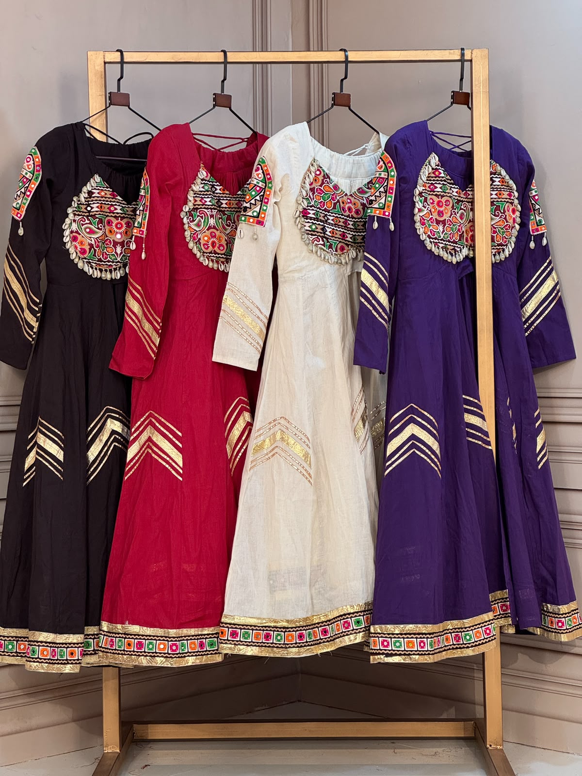 LW 7178 Maroon Kora Cotton Lehenga Choli