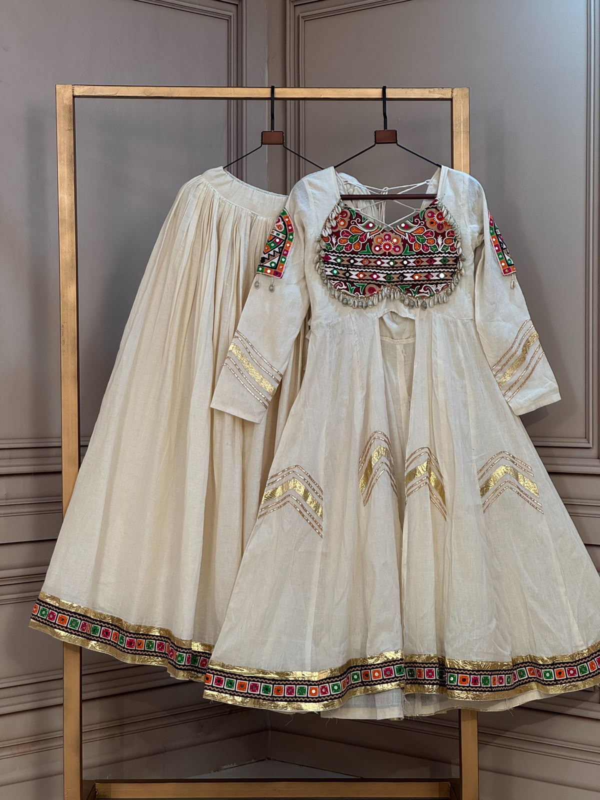 LW 7178 Maroon Kora Cotton Lehenga Choli - view 2