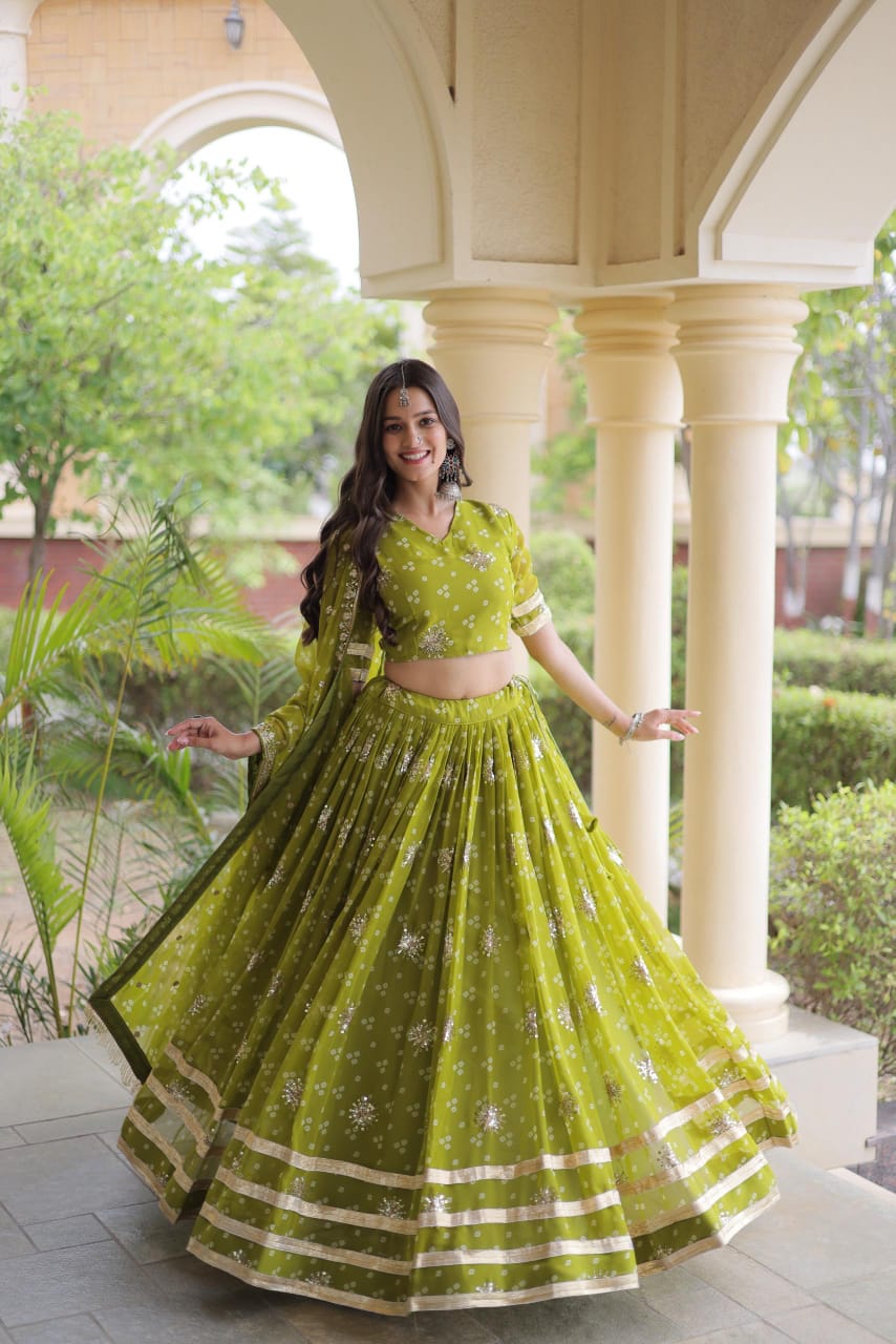 LW 7179 Black Faux Georgette Lehenga Choli - view 3