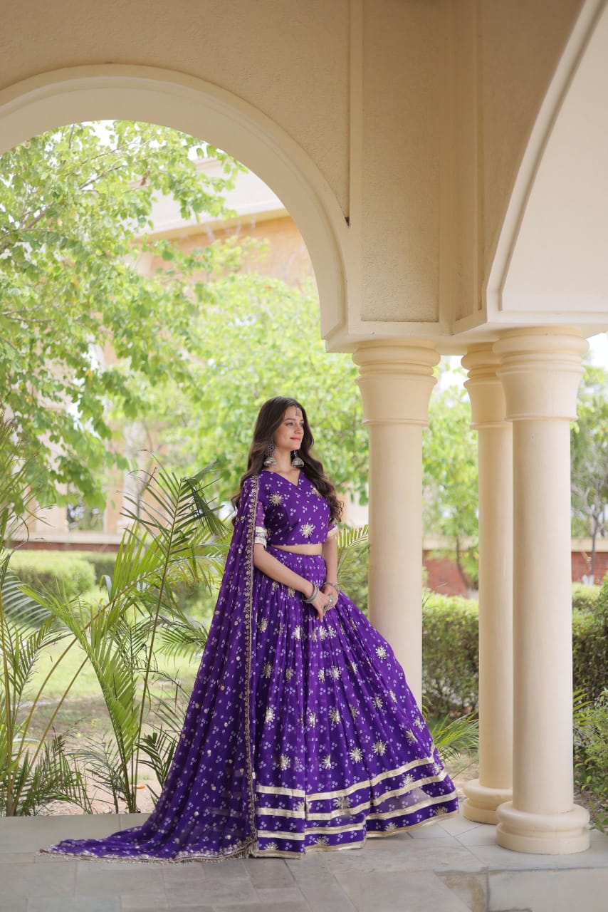 LW 7179 Black Faux Georgette Lehenga Choli - view 5