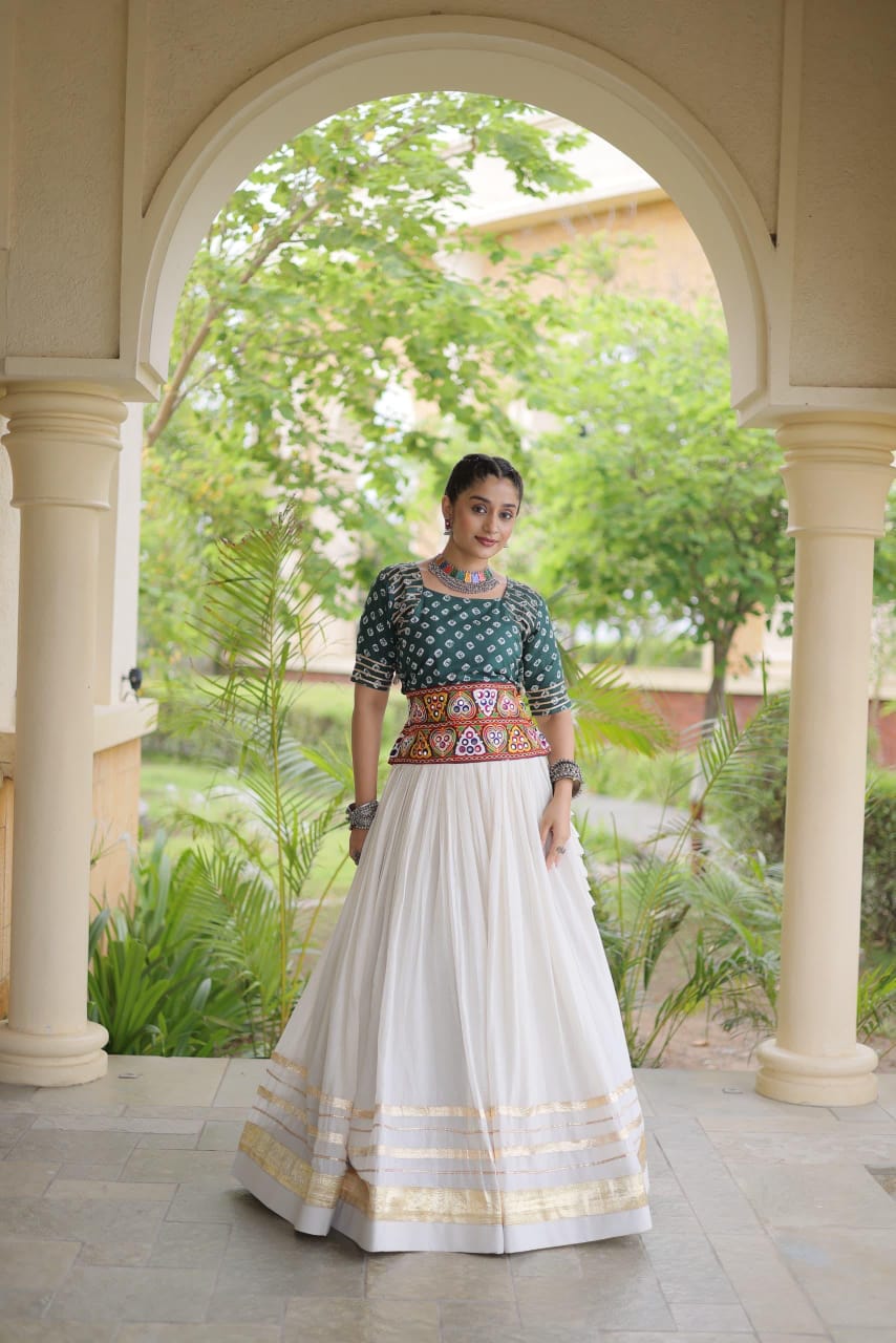 LW 7180 Red Cotton Bandhej Lehenga Choli - view 2