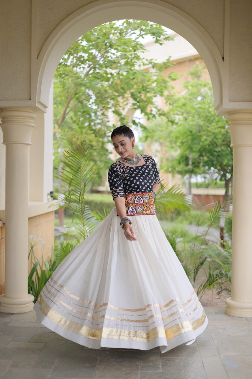 LW 7180 Red Cotton Bandhej Lehenga Choli - view 4