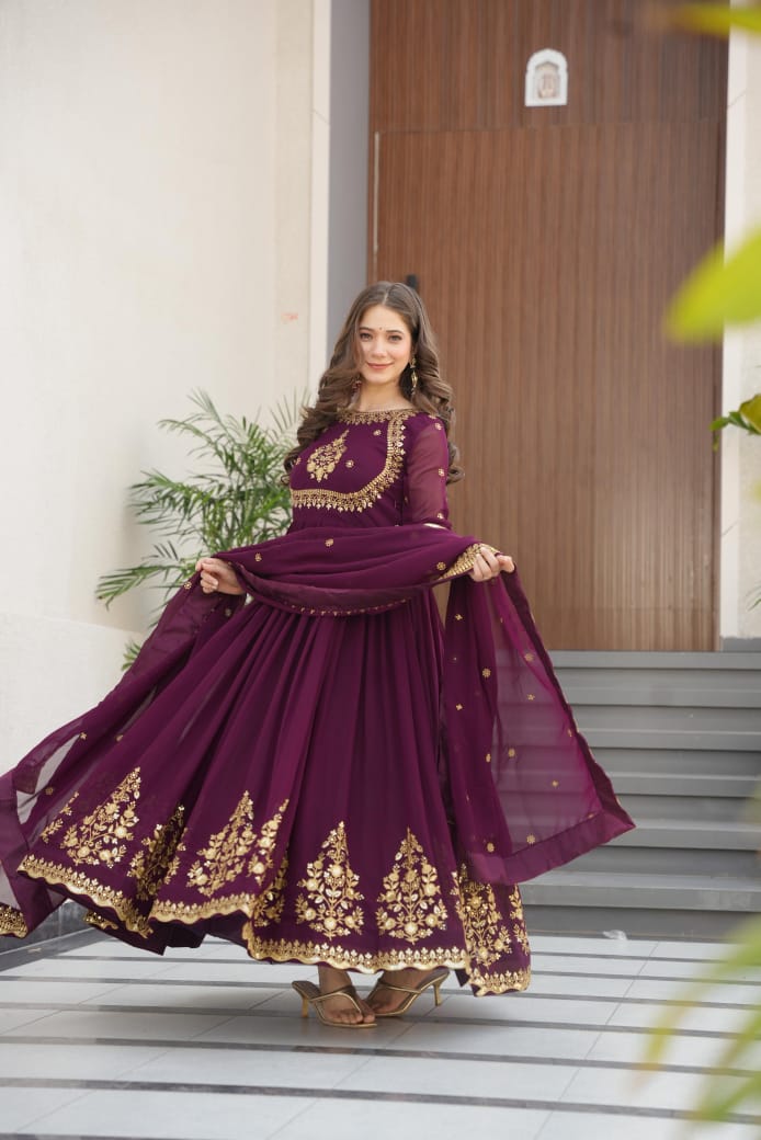 LW 9227 Faux Blooming Georgette Gown - view 2