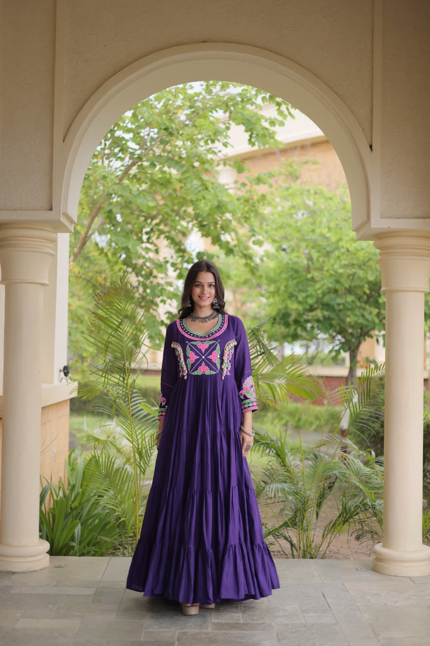 LW 9350 Purple Kora Cotton Gown - view 2