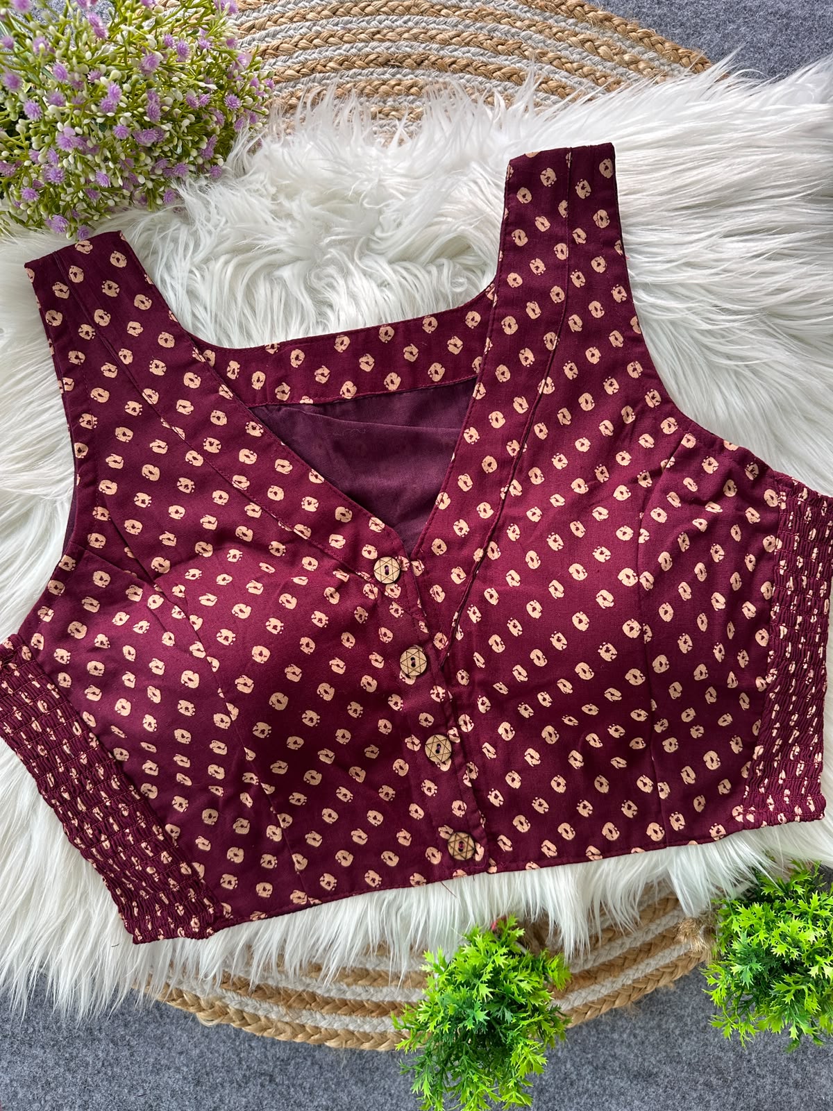 Multi Pure Ajrakh Cotton Blouse - view 2