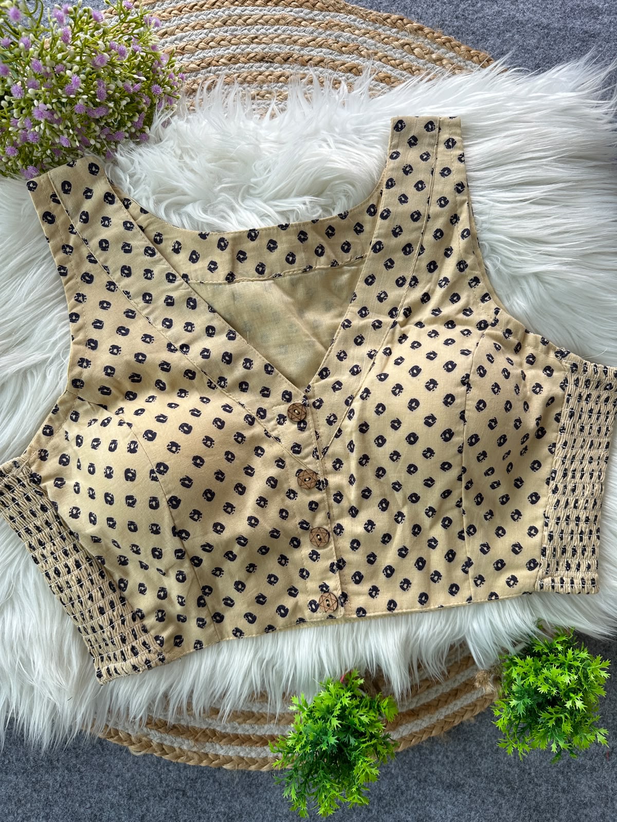 Multi Pure Ajrakh Cotton Blouse - view 3