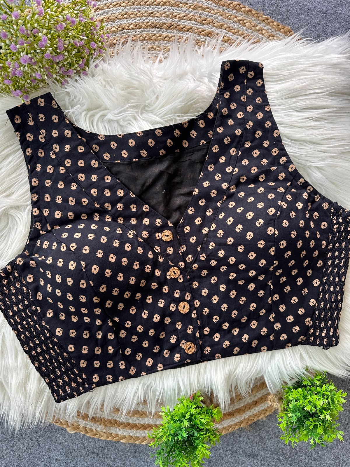 Multi Pure Ajrakh Cotton Blouse - view 6