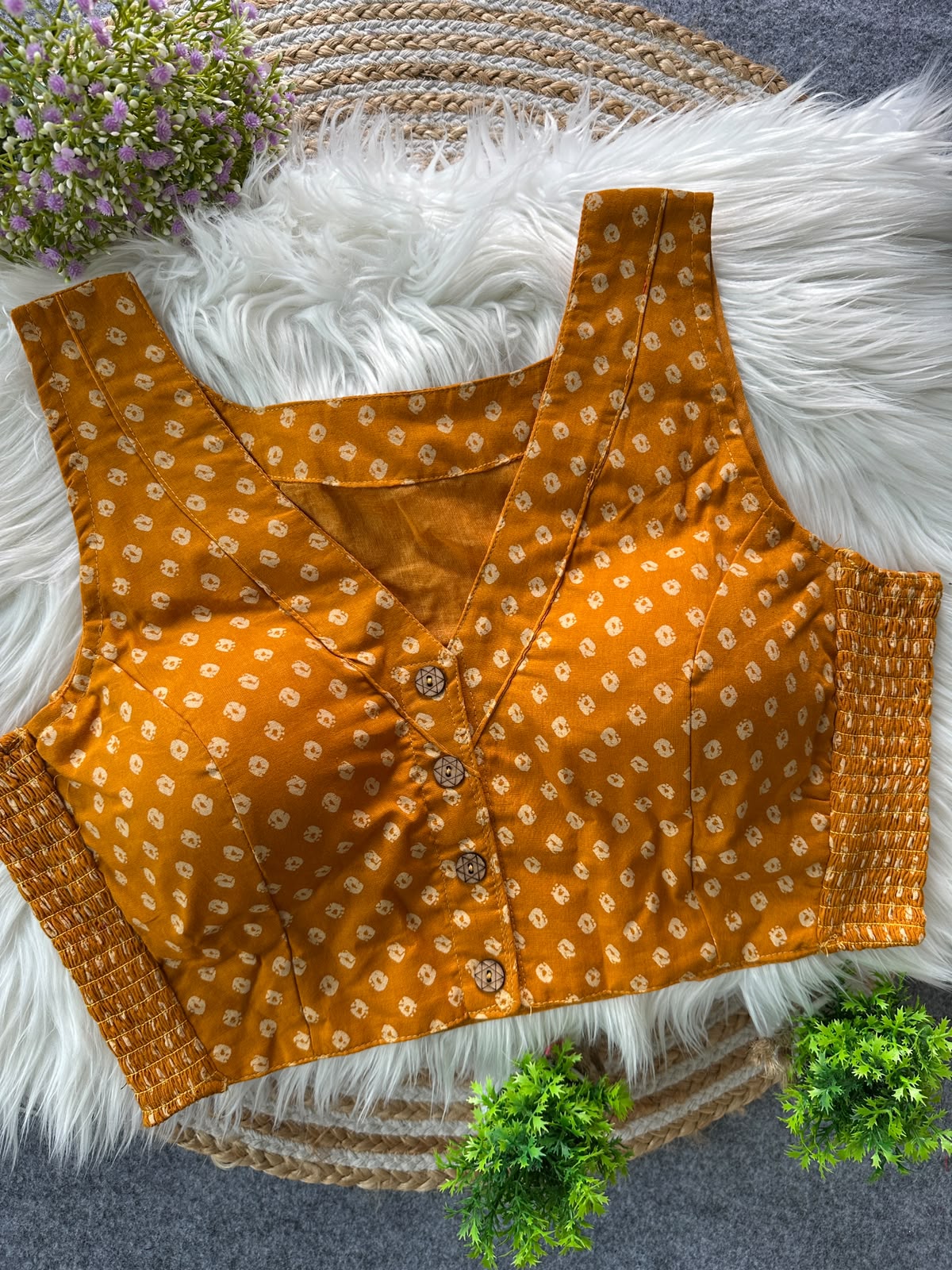 Multi Pure Ajrakh Cotton Blouse - view 7