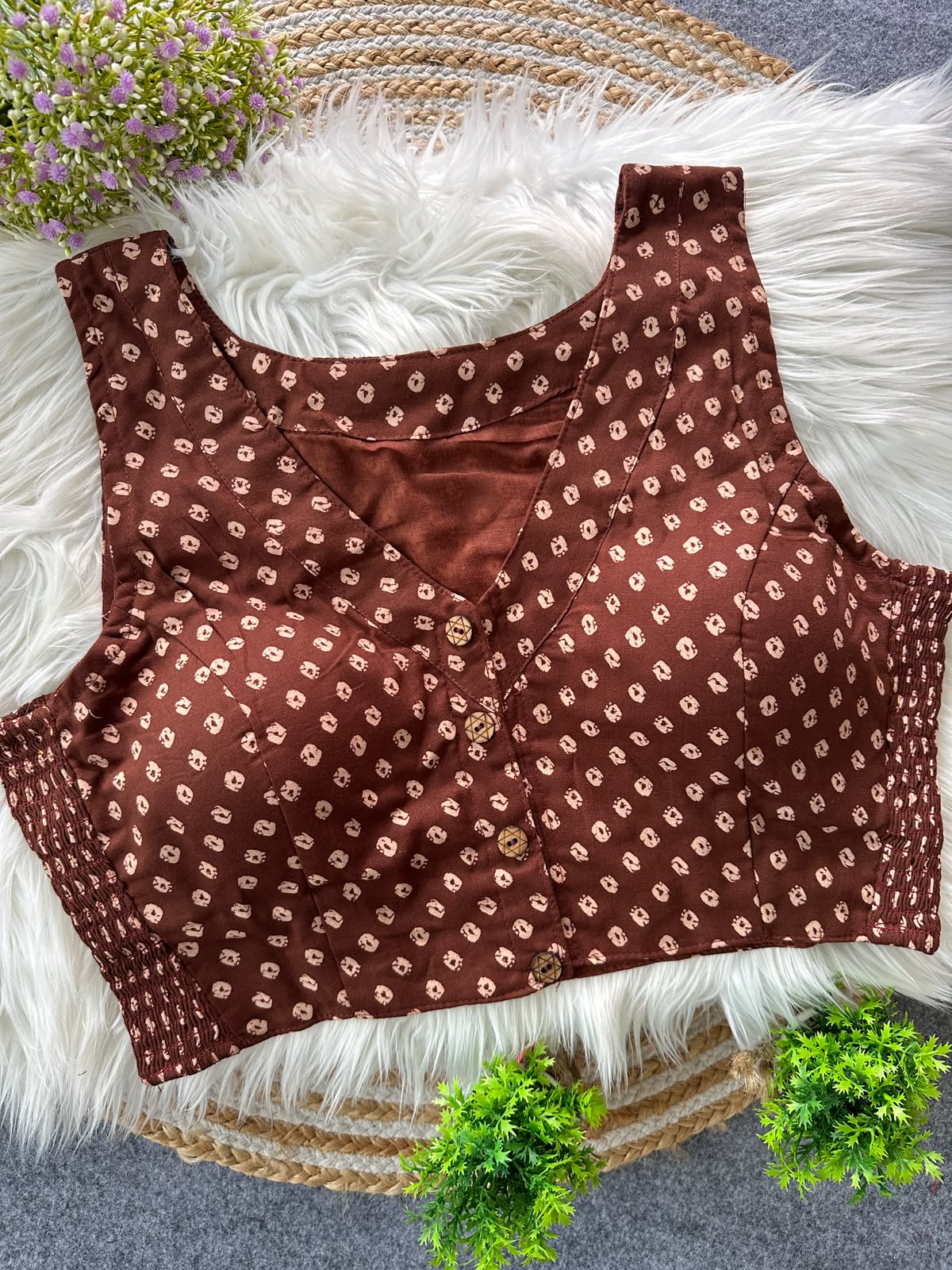 Multi Pure Ajrakh Cotton Blouse - view 8