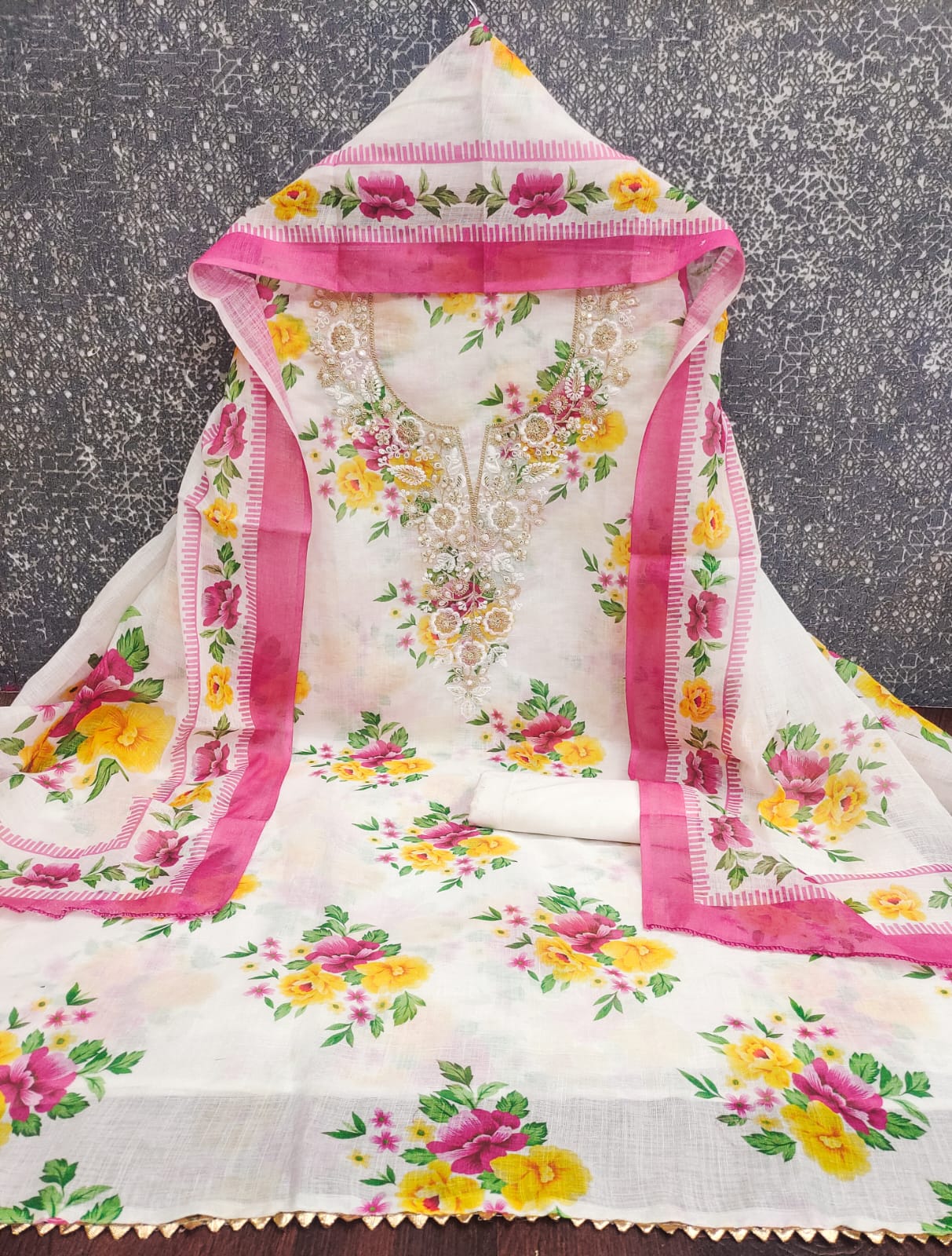 Twinkle Linen Cotton Dress Materials - view 2