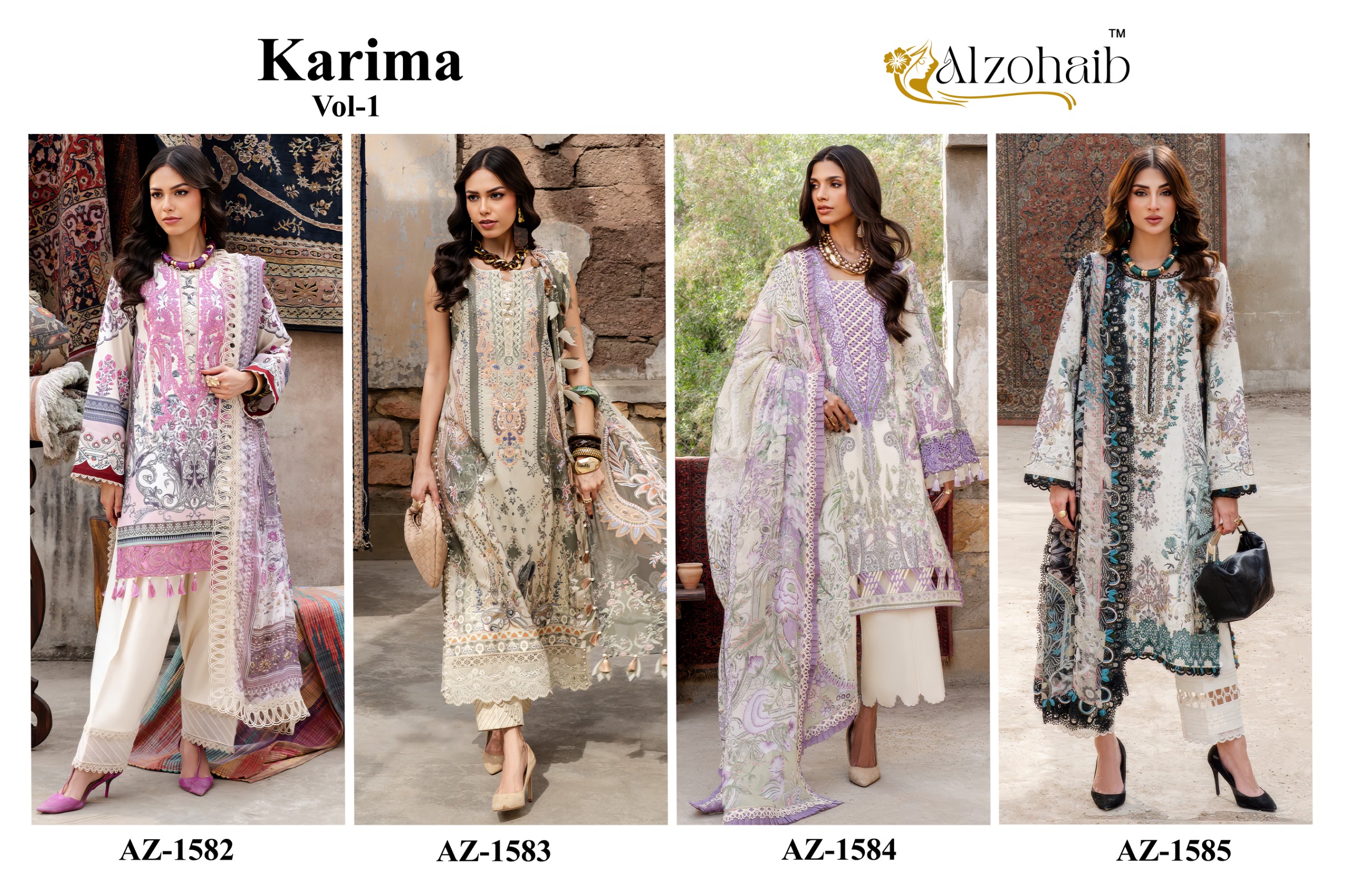 Alzohaib Az 1582 Pure Cotton Pakistani Suits - view 5