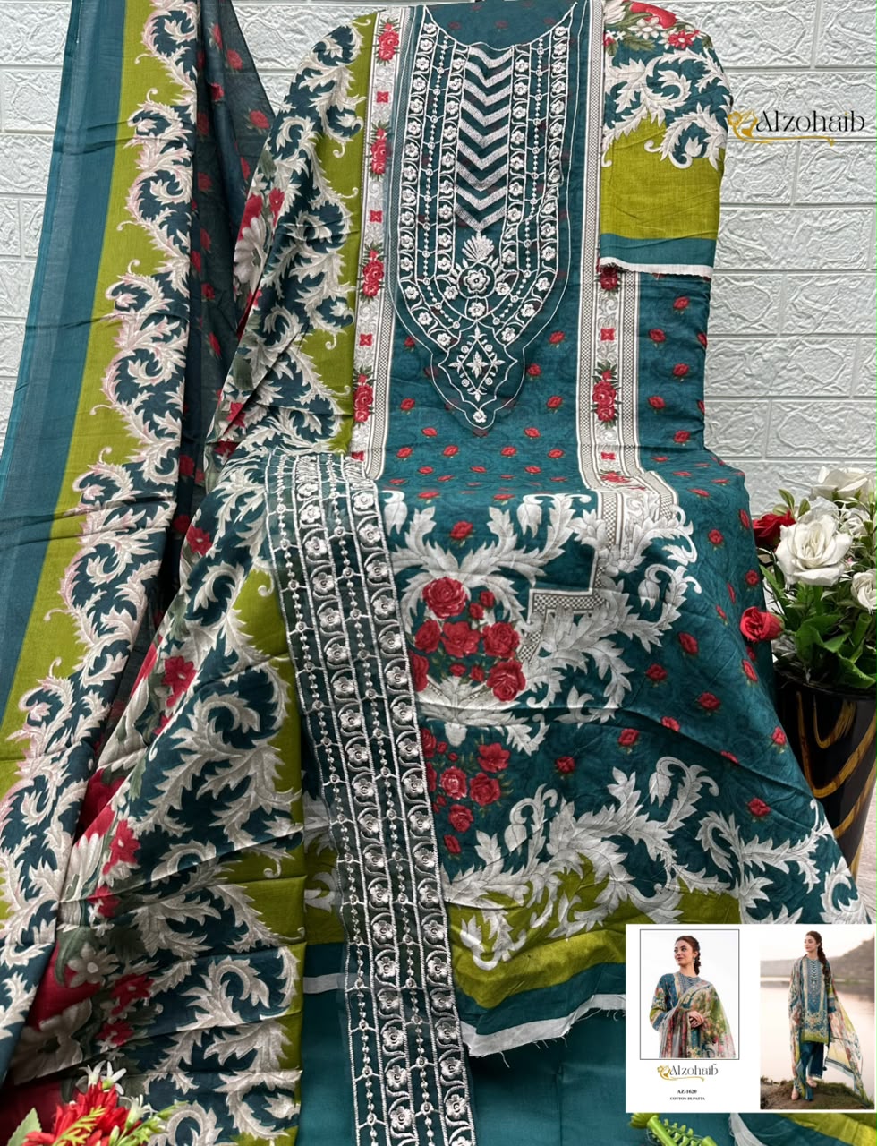 Alzohaib Az 1614 Pure Cotton Pakistani Suits - view 2