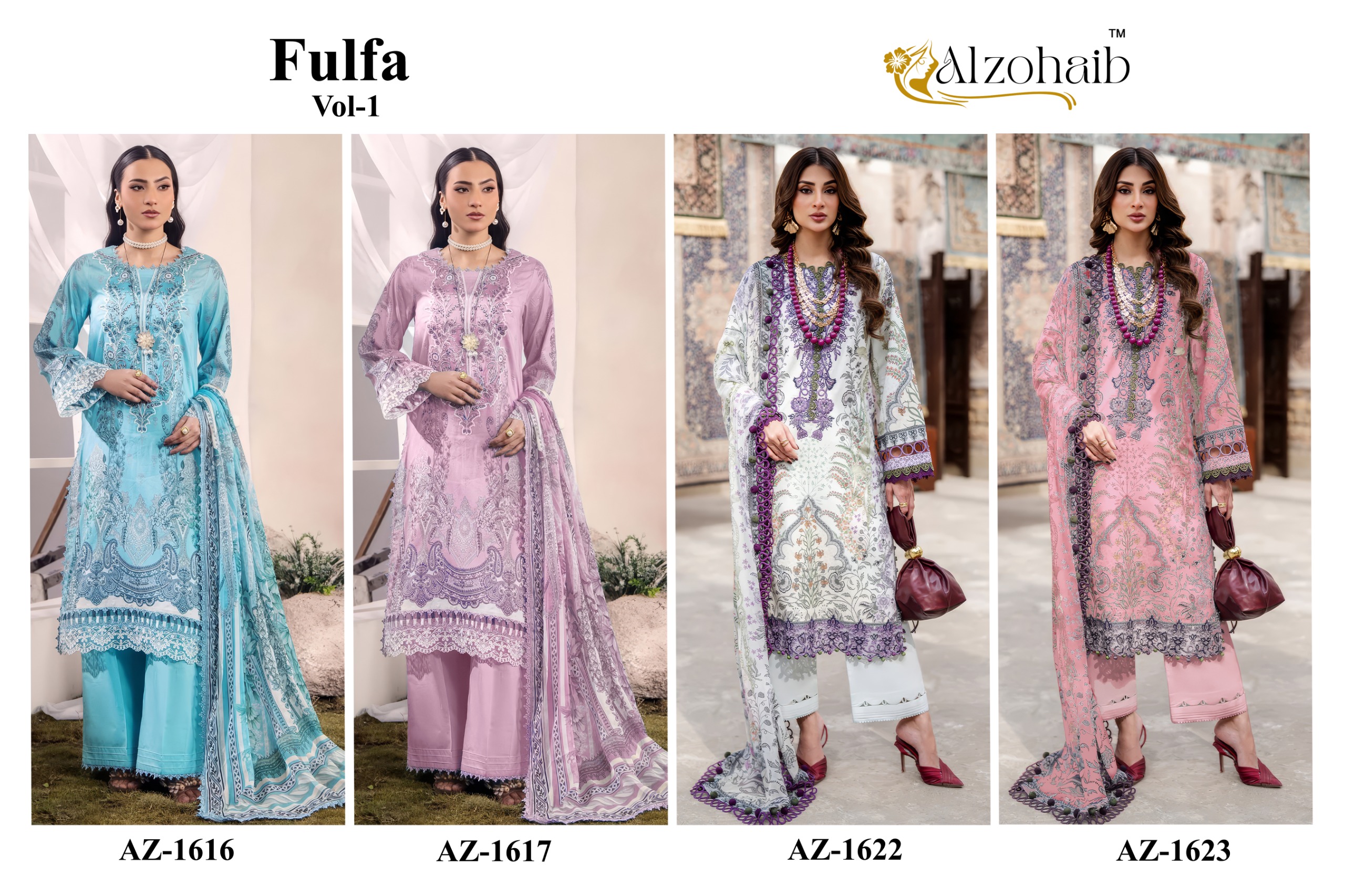 Alzohaib Az 1616 Pure Cotton Pakistani Suits - view 5