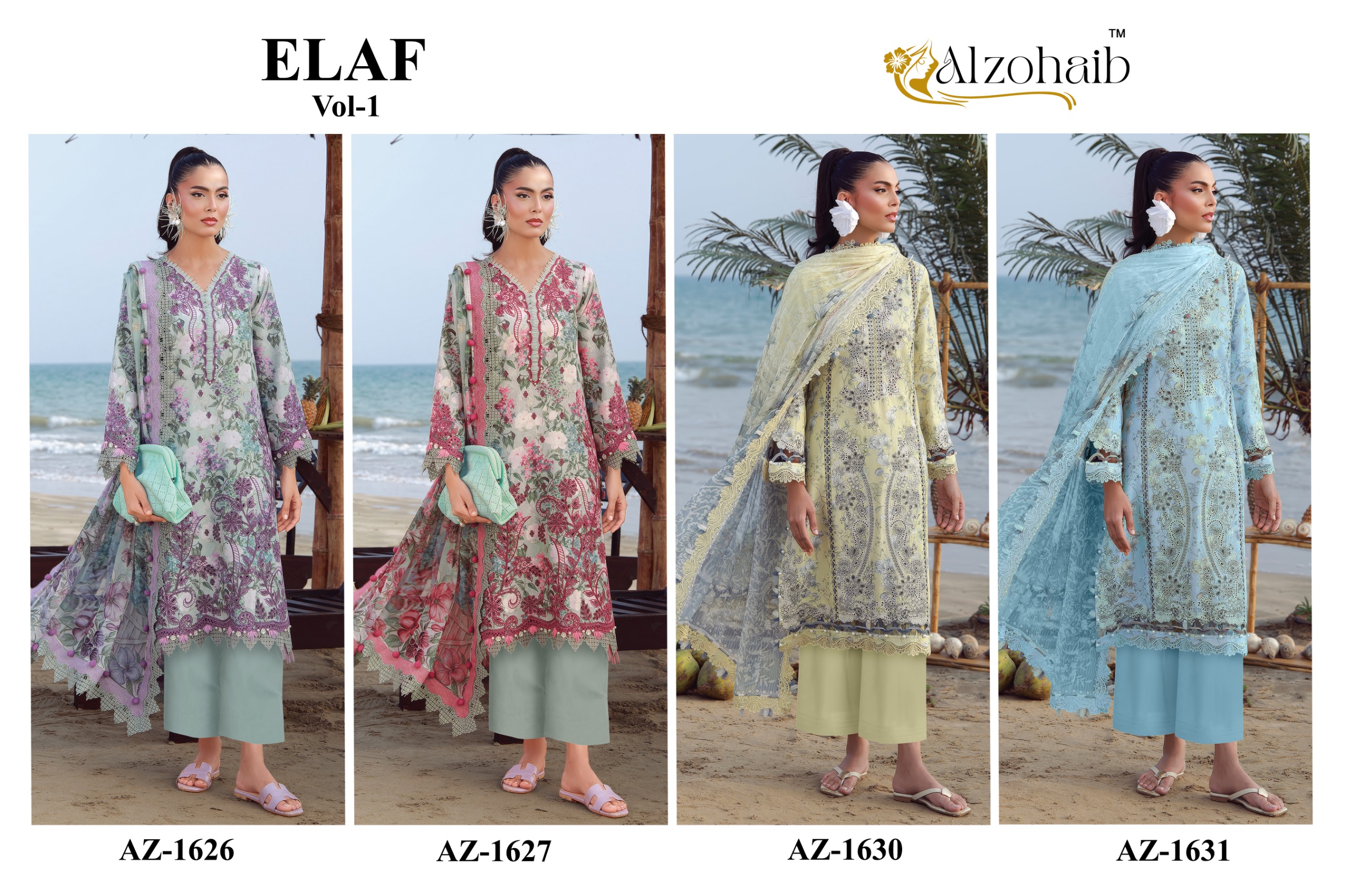 Alzohaib Az 1626 Pure Cotton Pakistani Suits - view 5