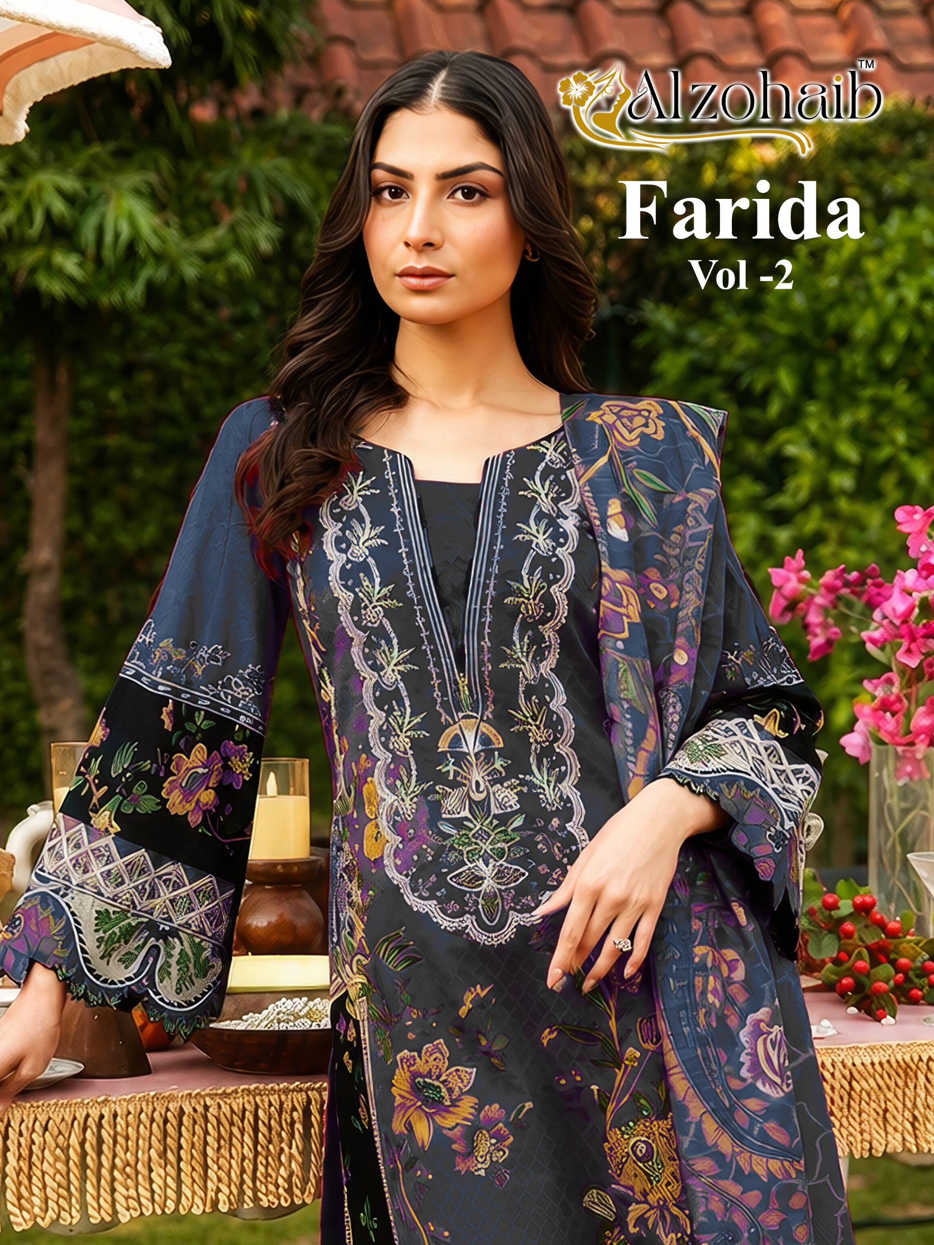 Alzohaib Farida Vol 2 Pure Cotton Pakistani Suits