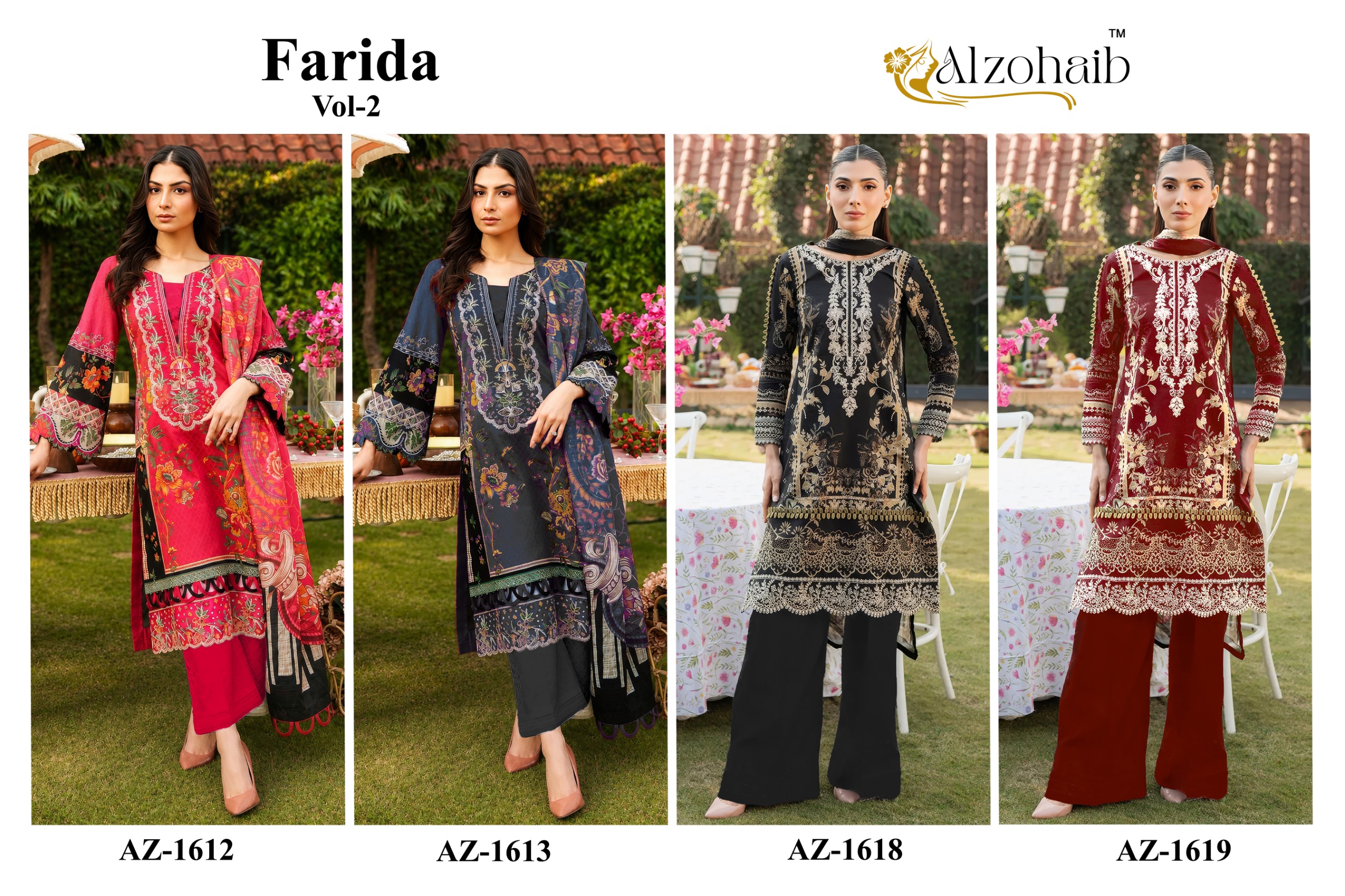 Alzohaib Farida Vol 2 Pure Cotton Pakistani Suits - view 6