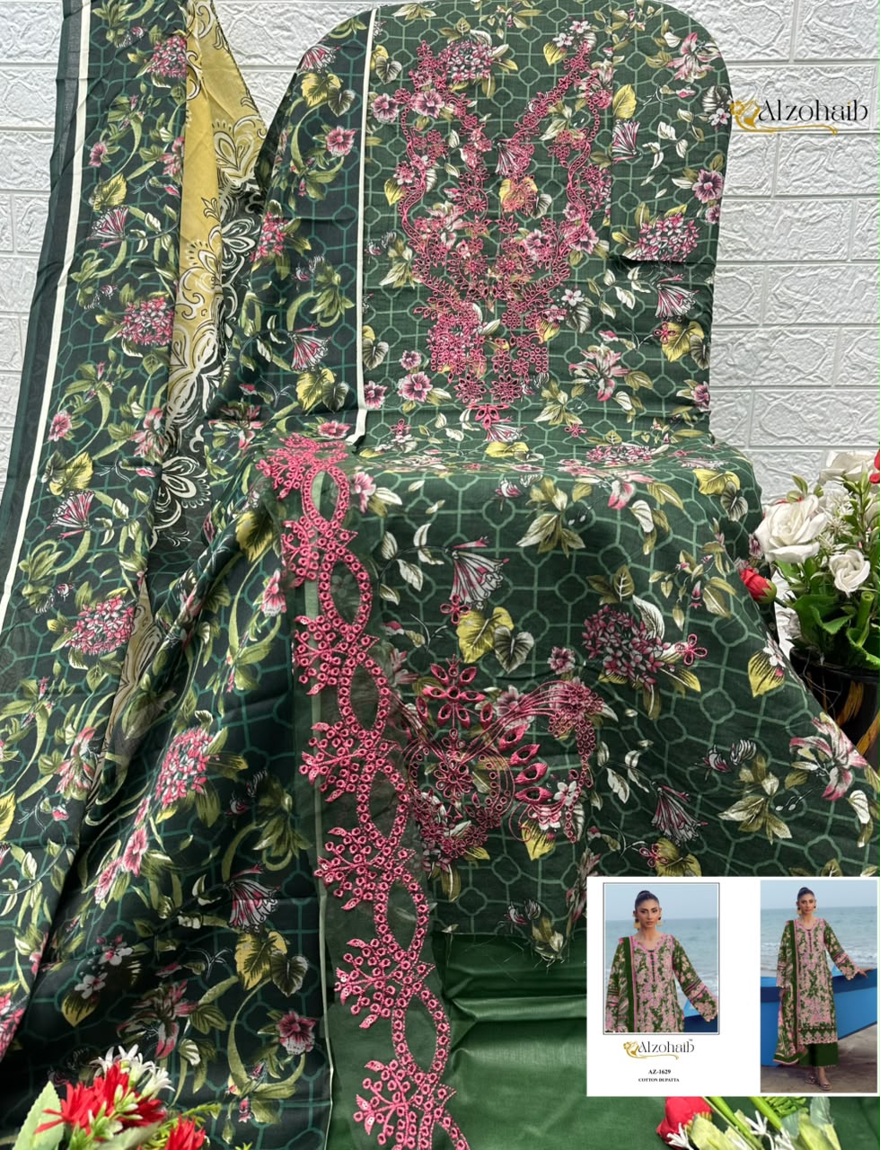 Alzohaib Az 1628 Pure Cotton Pakistani Suits - view 3