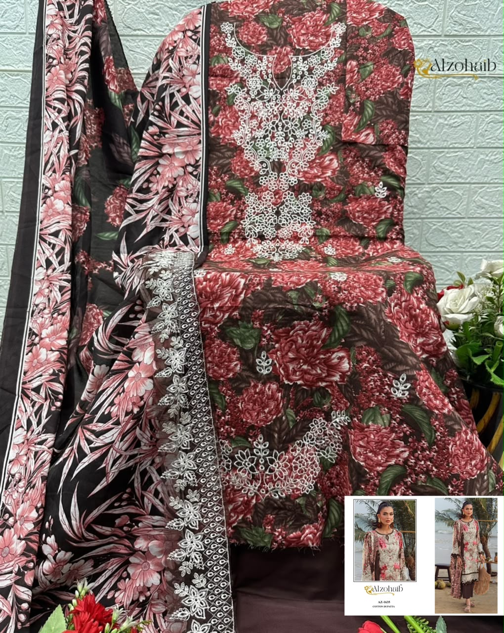 Alzohaib Az 1628 Pure Cotton Pakistani Suits - view 6