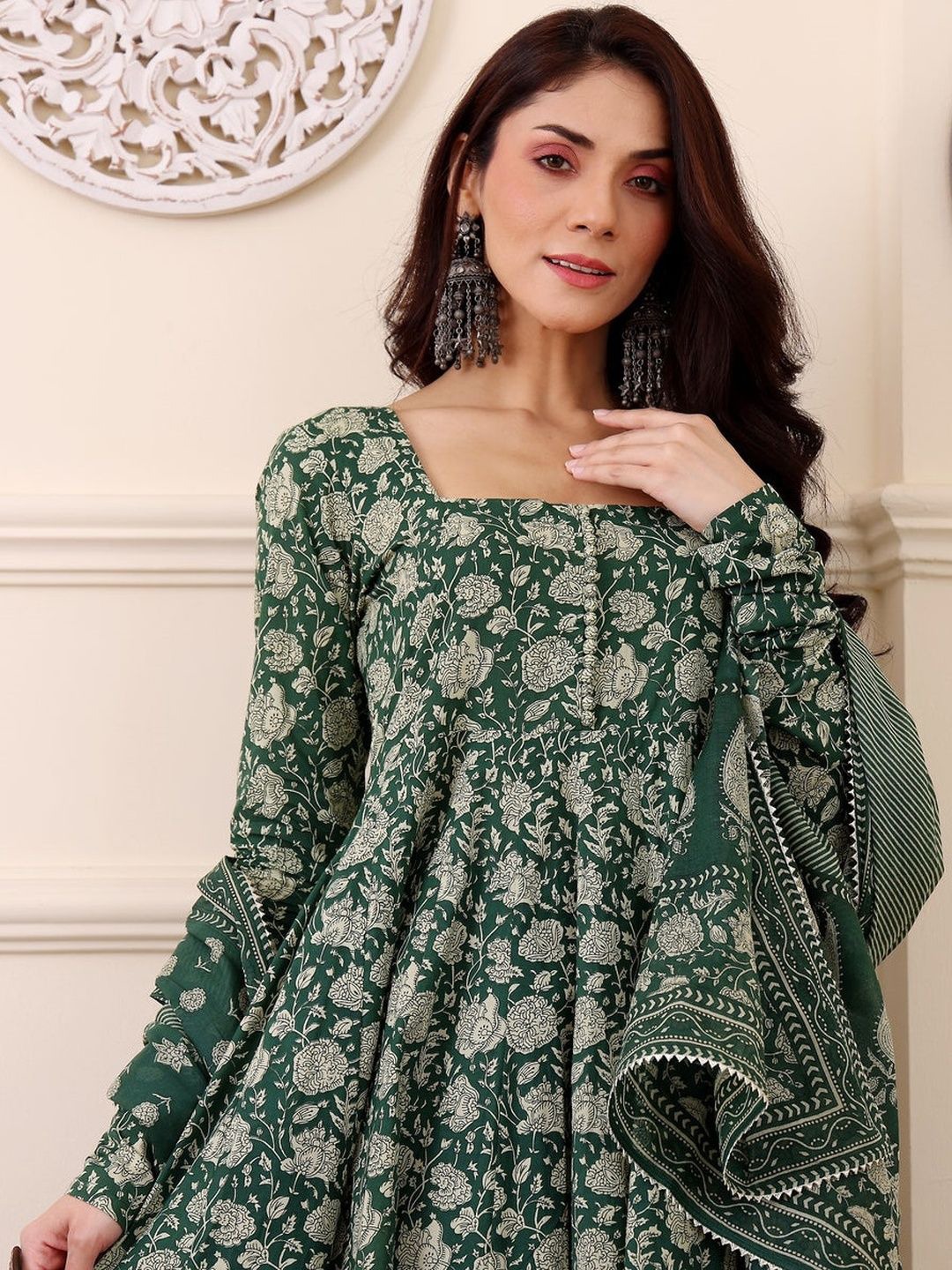 2061 Darkgreen Rayon Readymade Dress - view 2