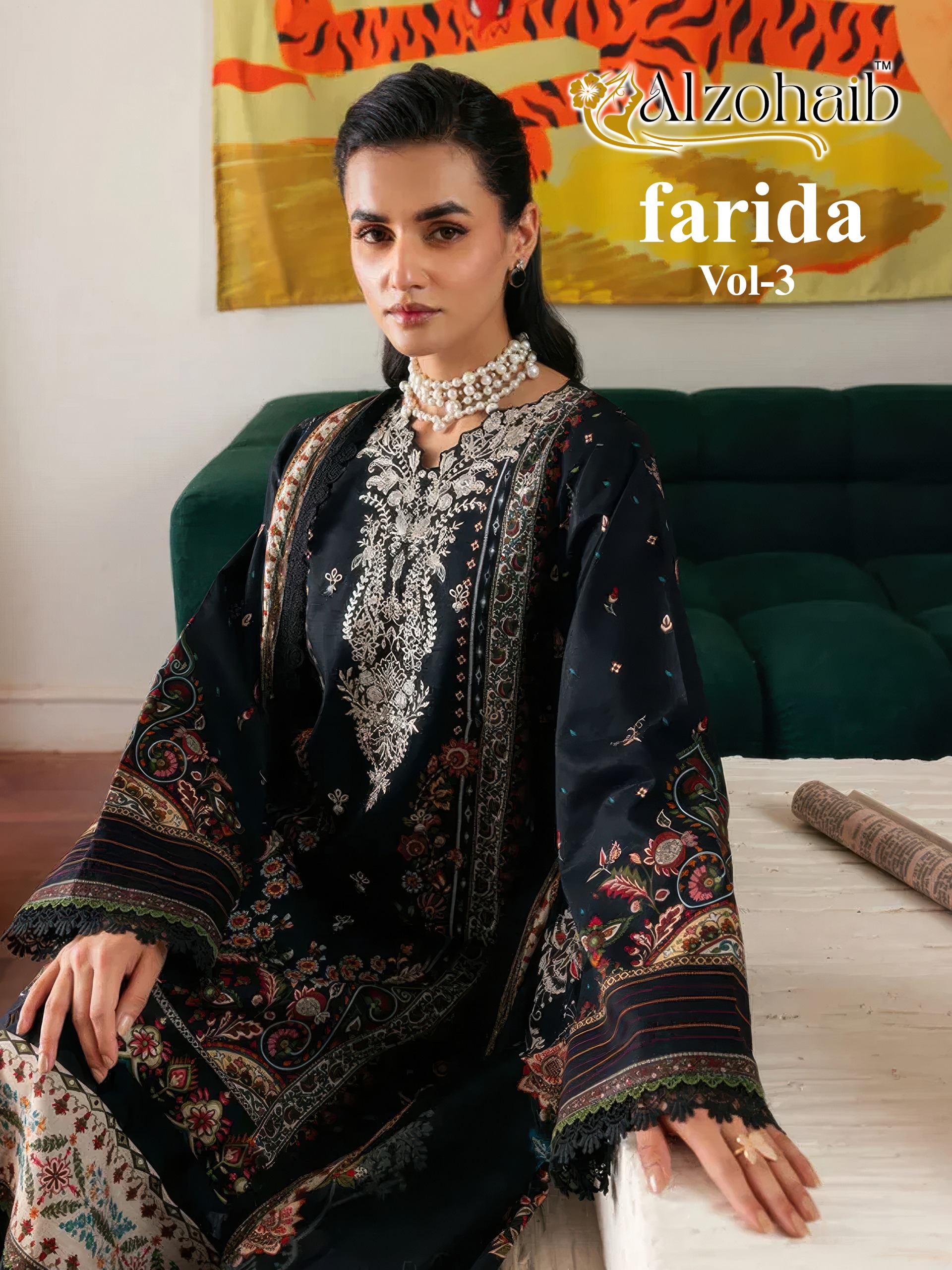 Alzohaib Farida Vol 3 Pure Cotton Pakistani Suits