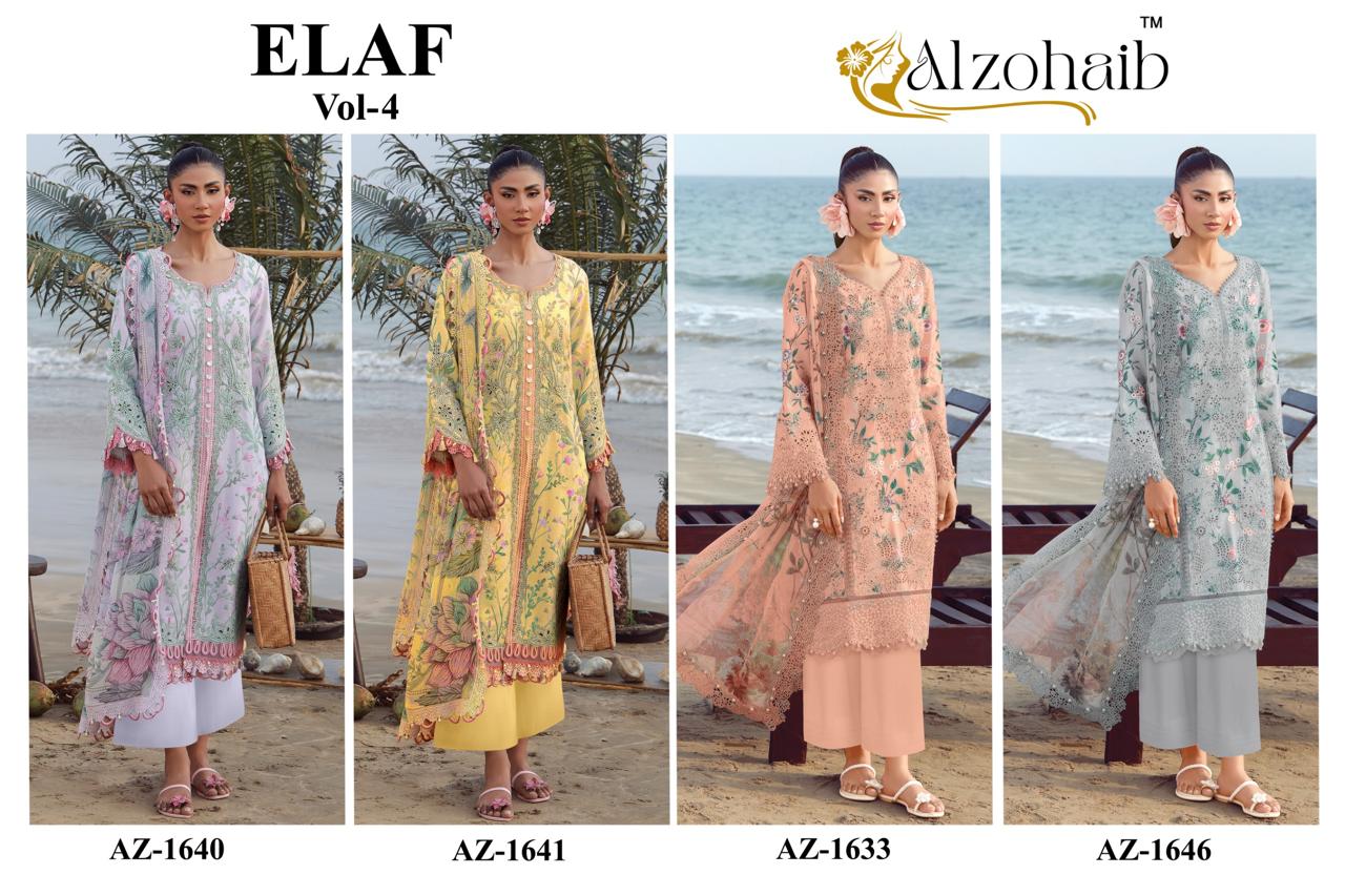 Alzohaib Elaf Vol 4 Pure Cotton Pakistani Suits - view 6