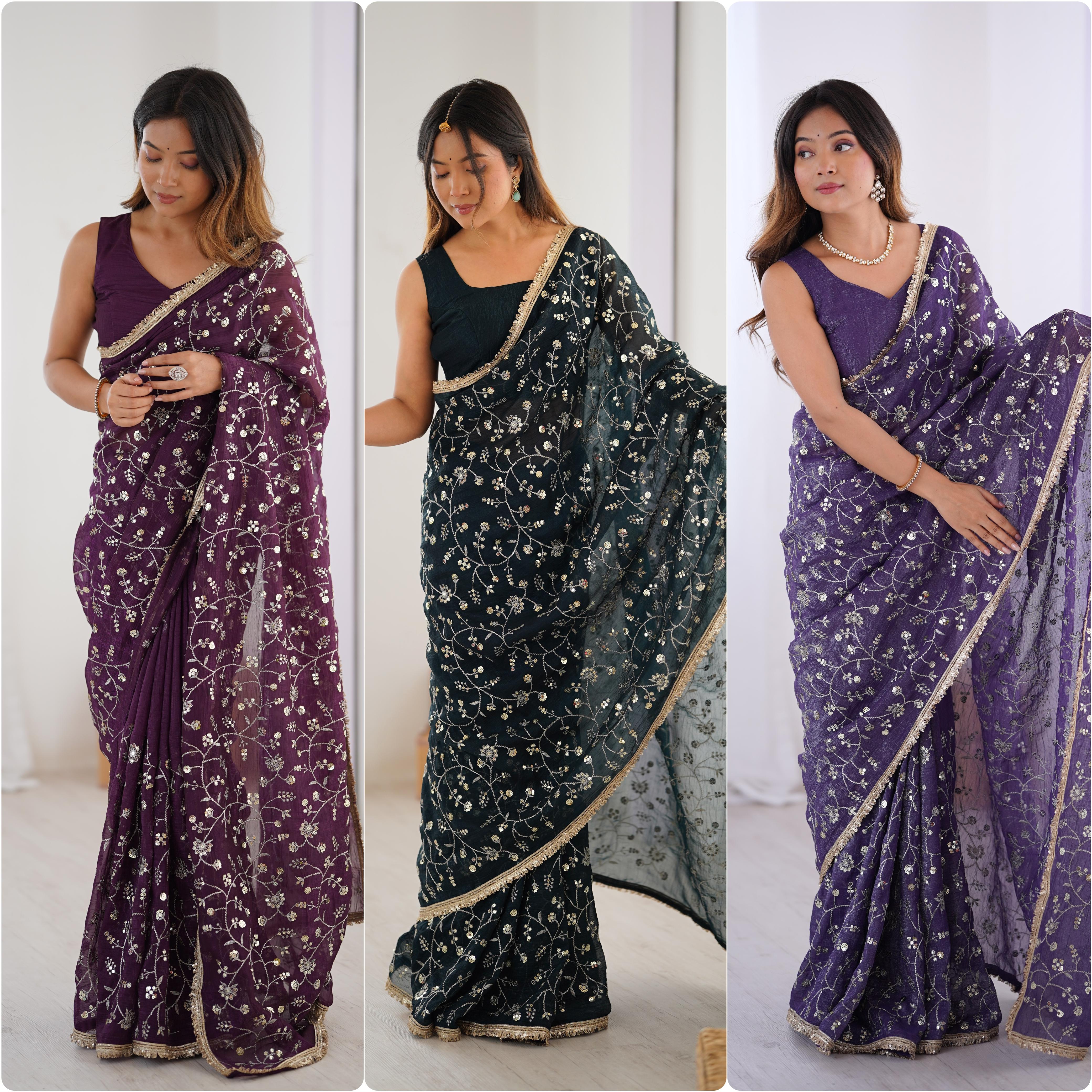 SRK 5296 Crunchy Silk Sarees Design - view 4