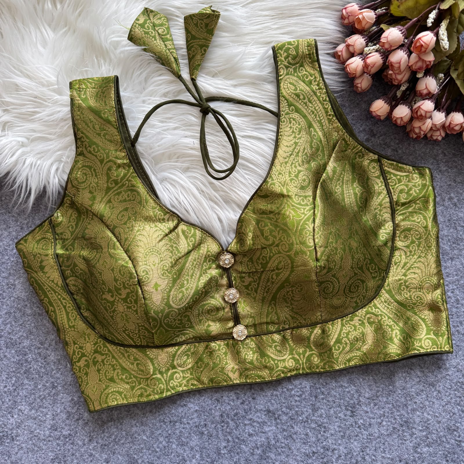 Bollywood Pure Banarasi Silk Blouse - view 3