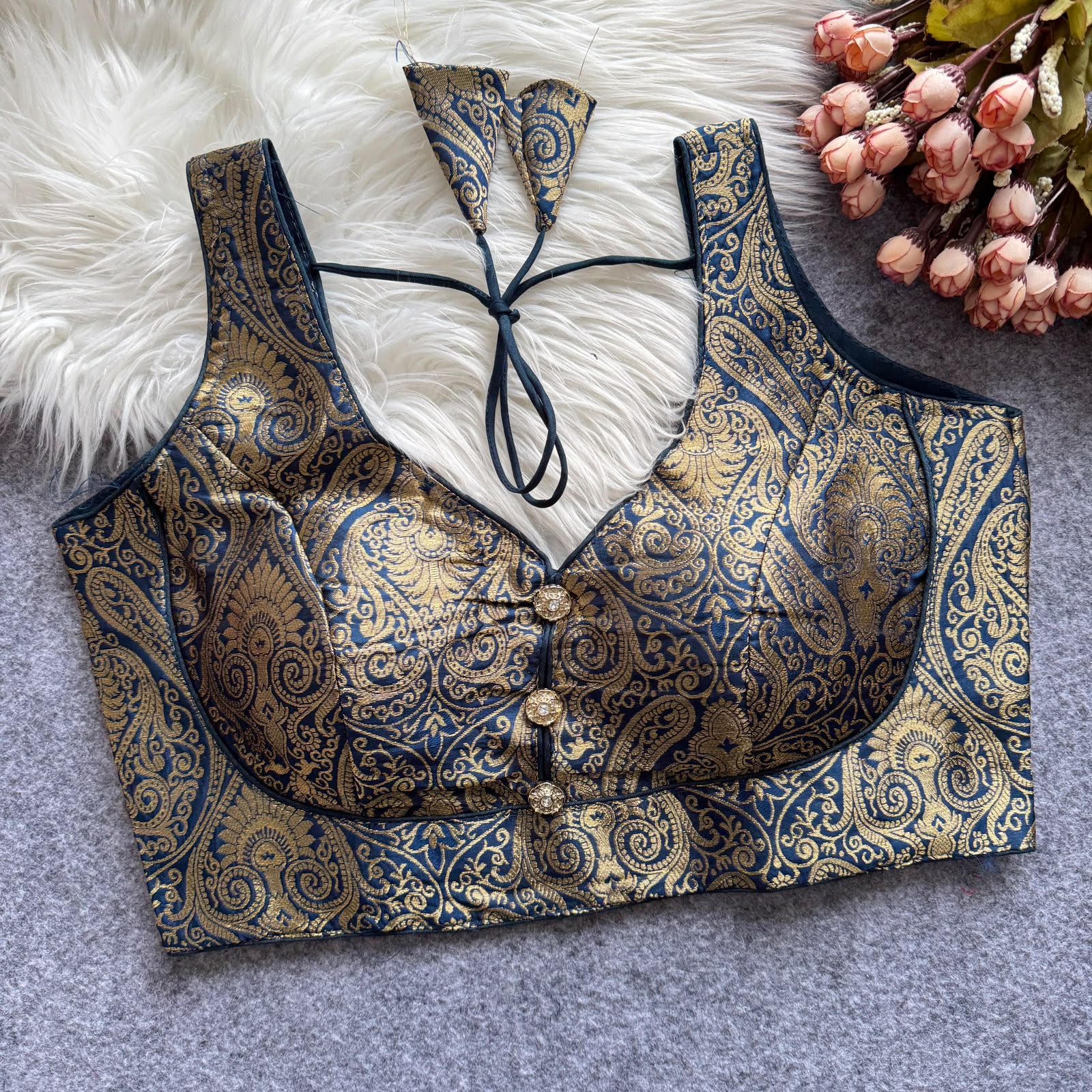 Bollywood Pure Banarasi Silk Blouse - view 9