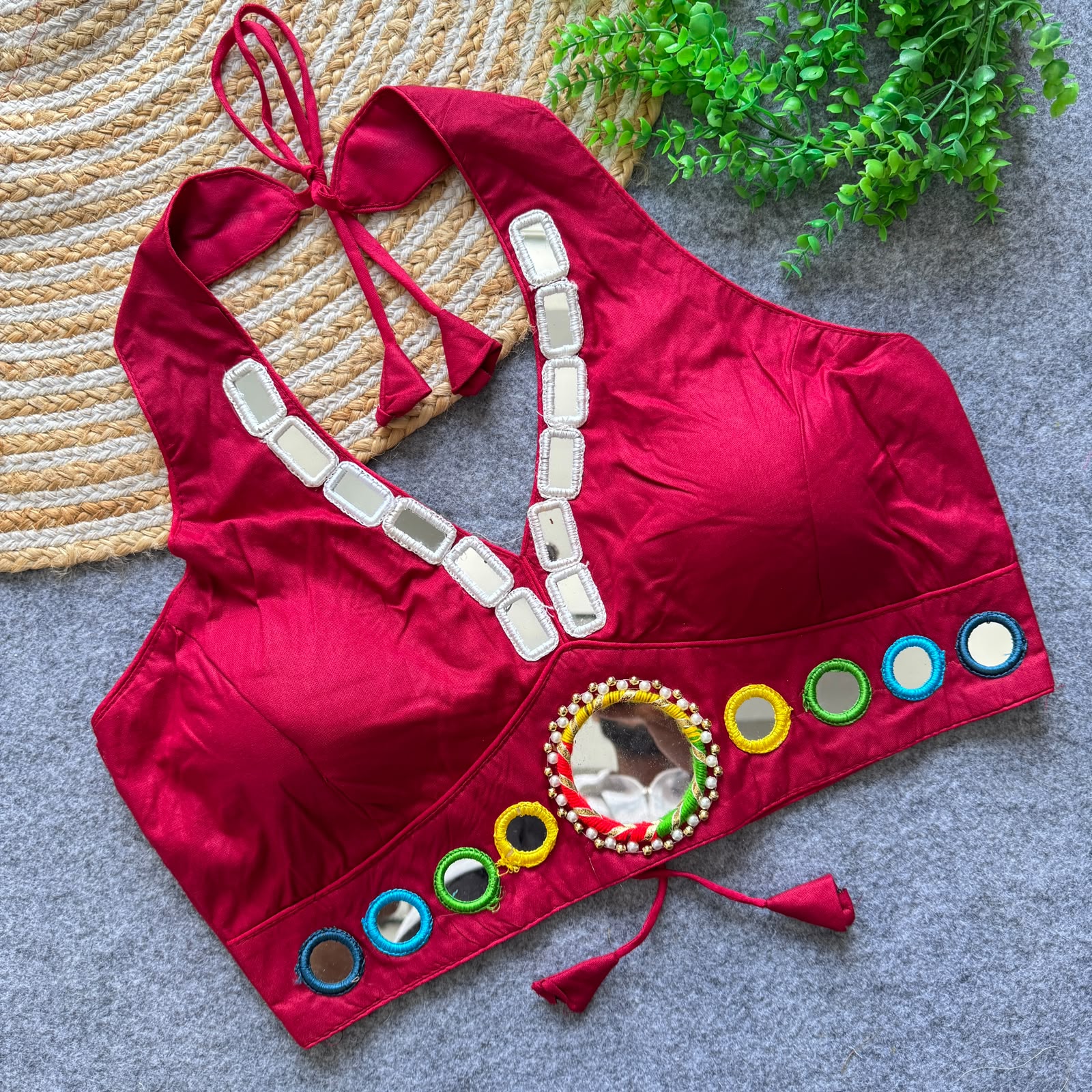 Collor Neck Blouses Pure Cotton