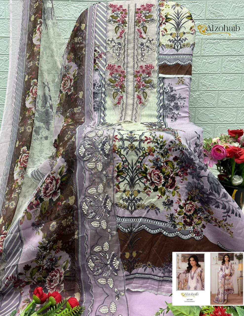 Dear Az 1526 1527 1528 1529 Pure Cotton Pakistani Suits - view 4