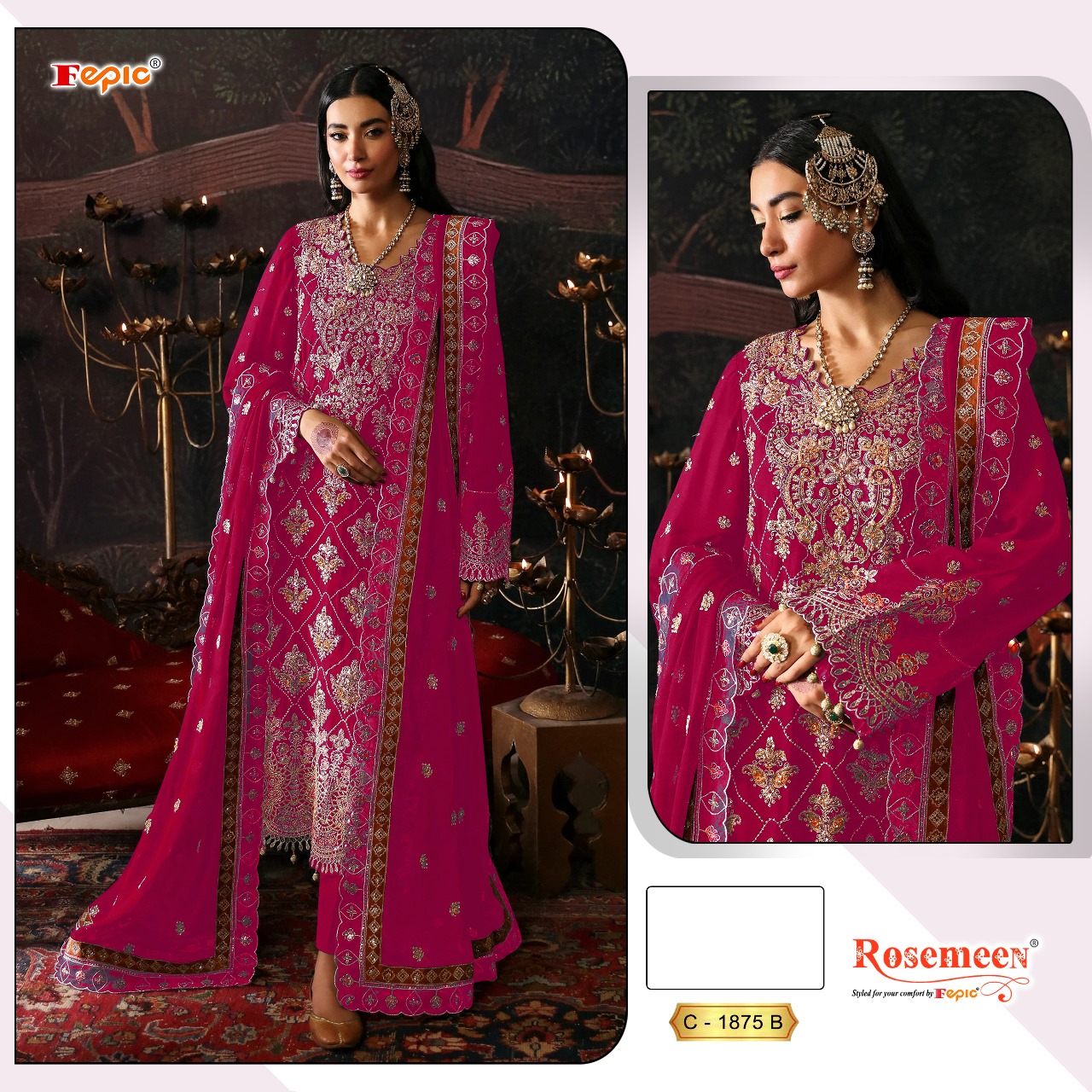 Fepic Rosemeen C 1875 Chinon Pakistani Suits - view 2