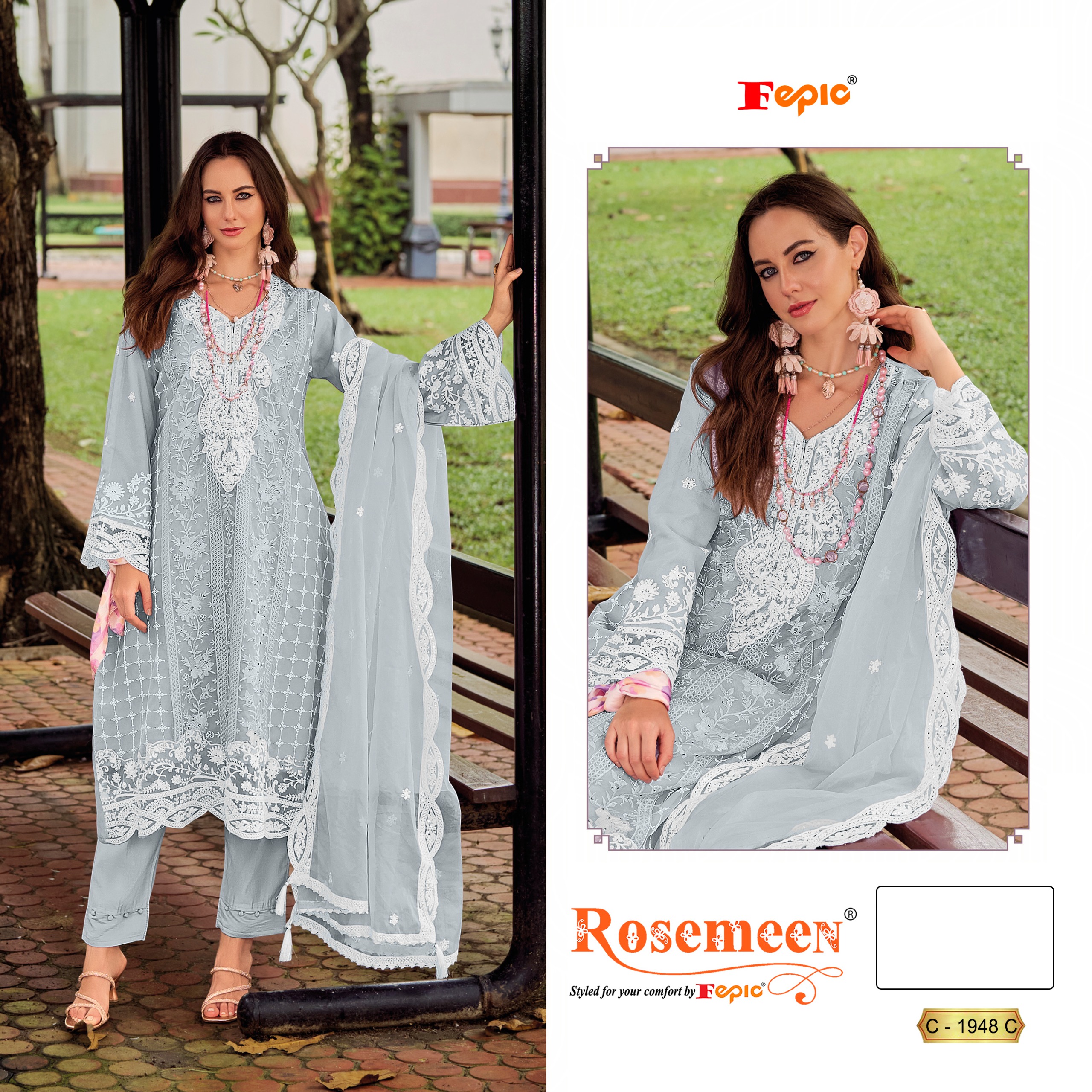 Fepic Rosemeen C 1948 B Organza Pakistani Suits - view 2