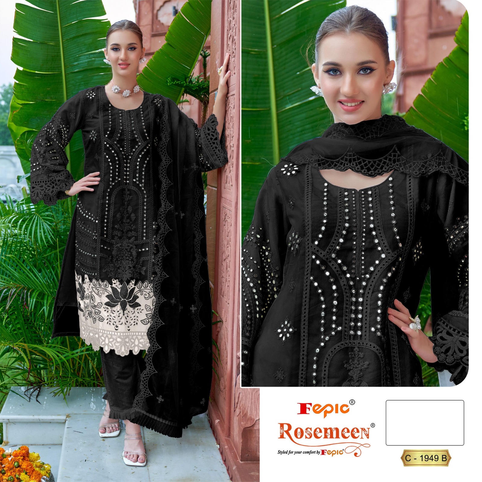 Fepic Rosemeen C 1949 Organza Pakistani Suits - view 2