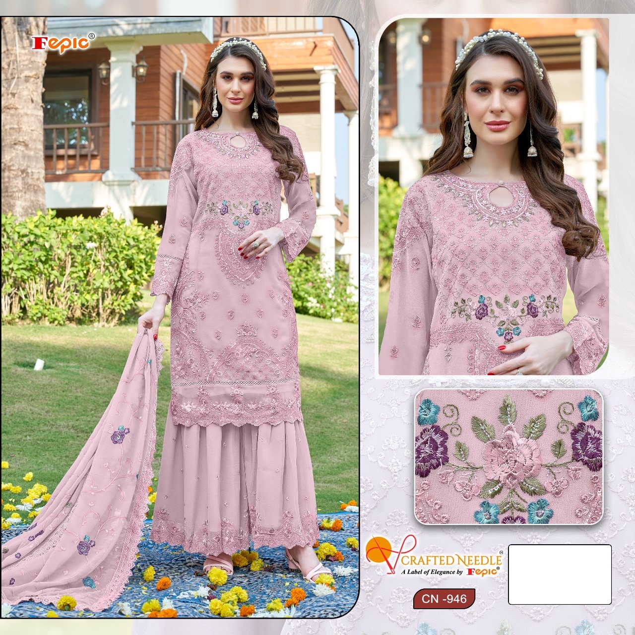 Fepic Cn 946 Organza Pakistani Suits - view 3