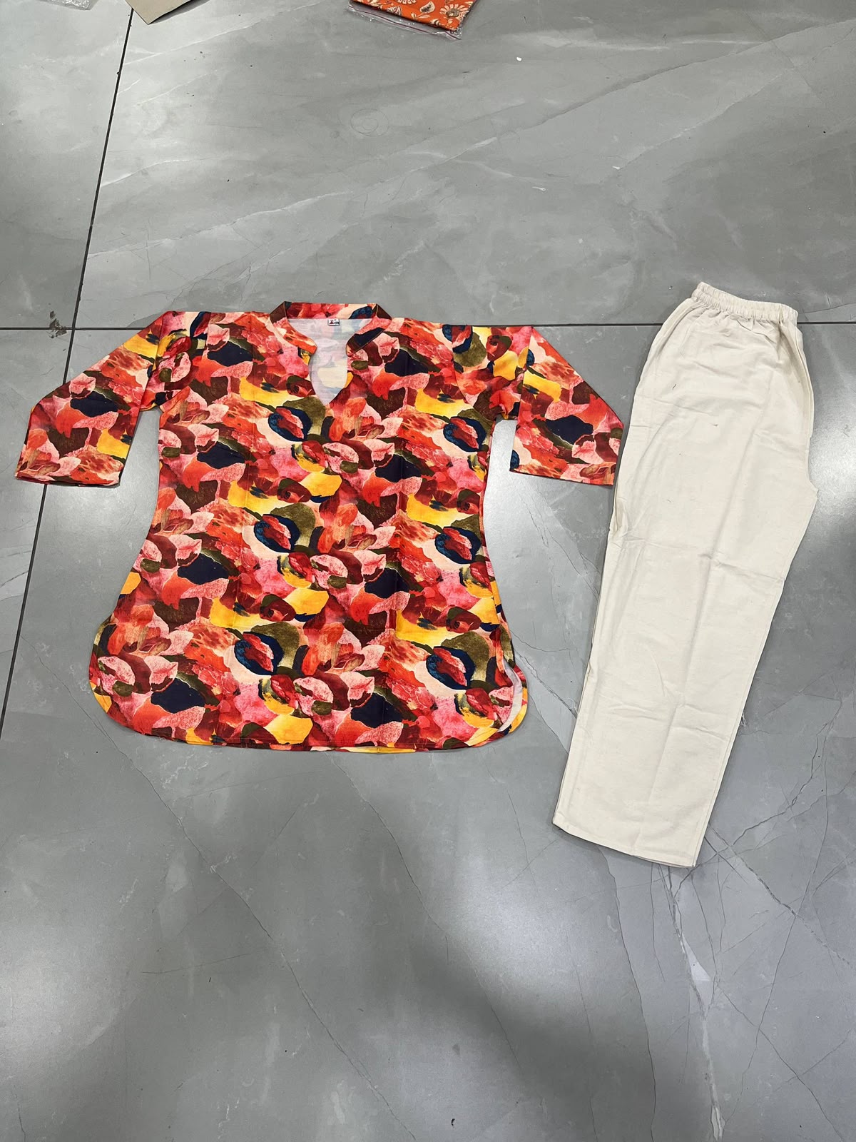 FVD Janvika Multi Rayon Slub Kurti Pant Set - view 2