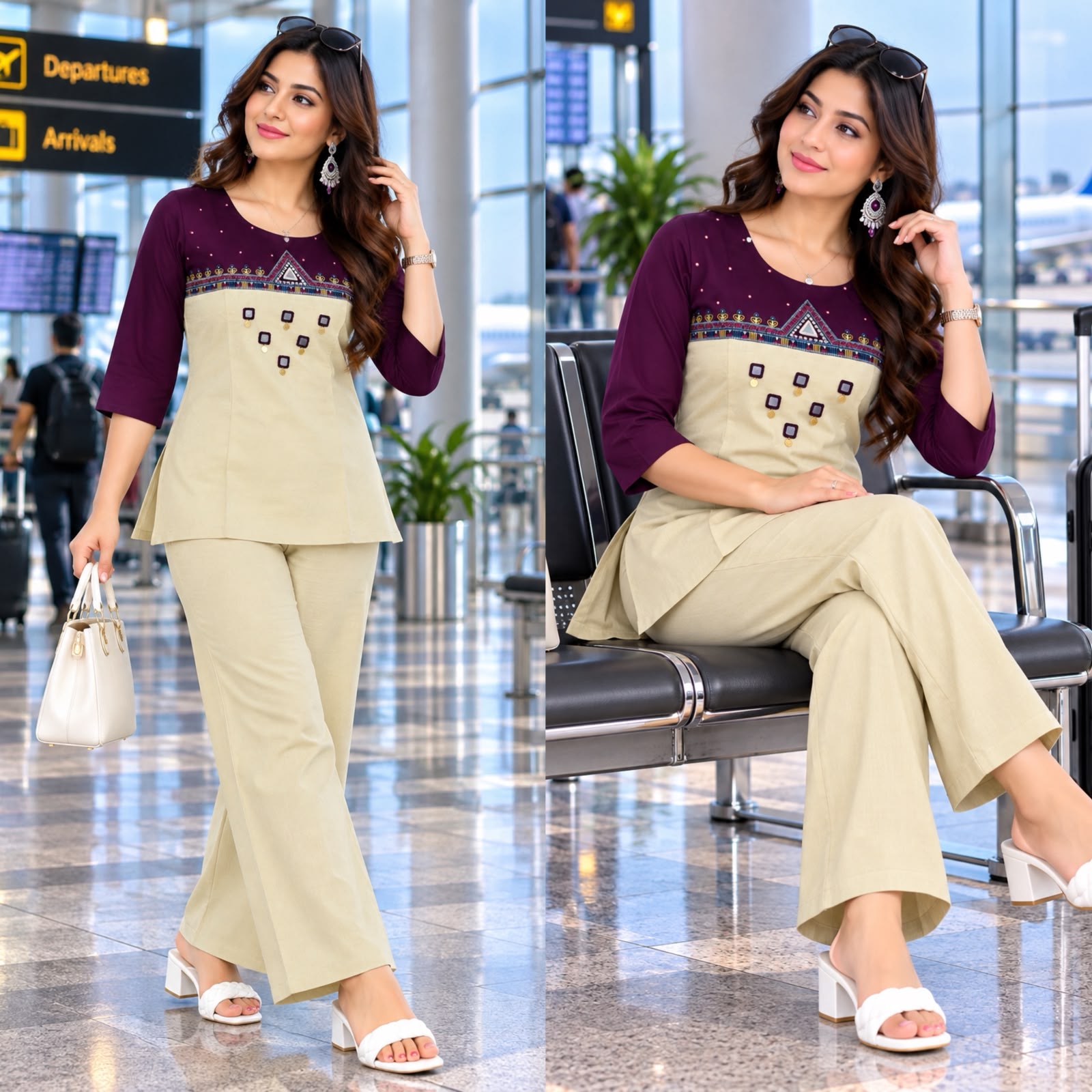 FVD Rajvadi Rust Dhabu Cotton Kurti Pant Set - view 11