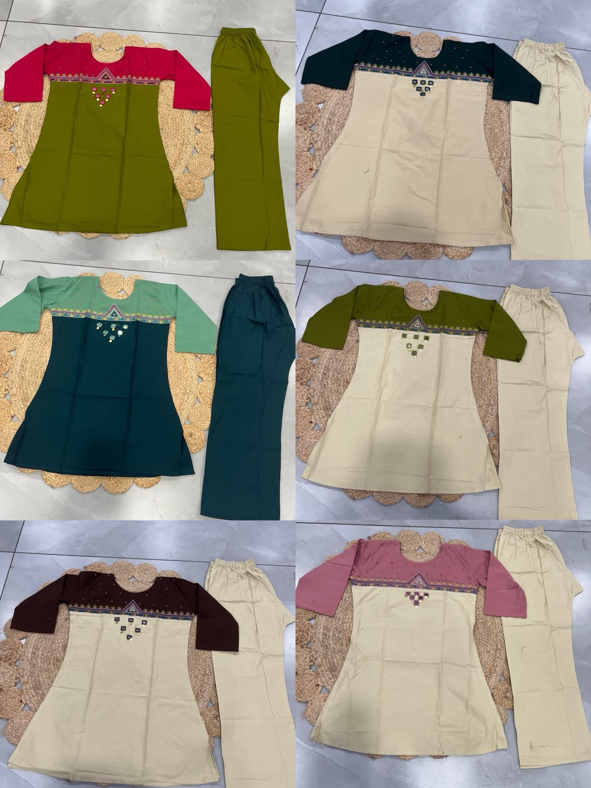 FVD Rajvadi Rust Dhabu Cotton Kurti Pant Set - view 4