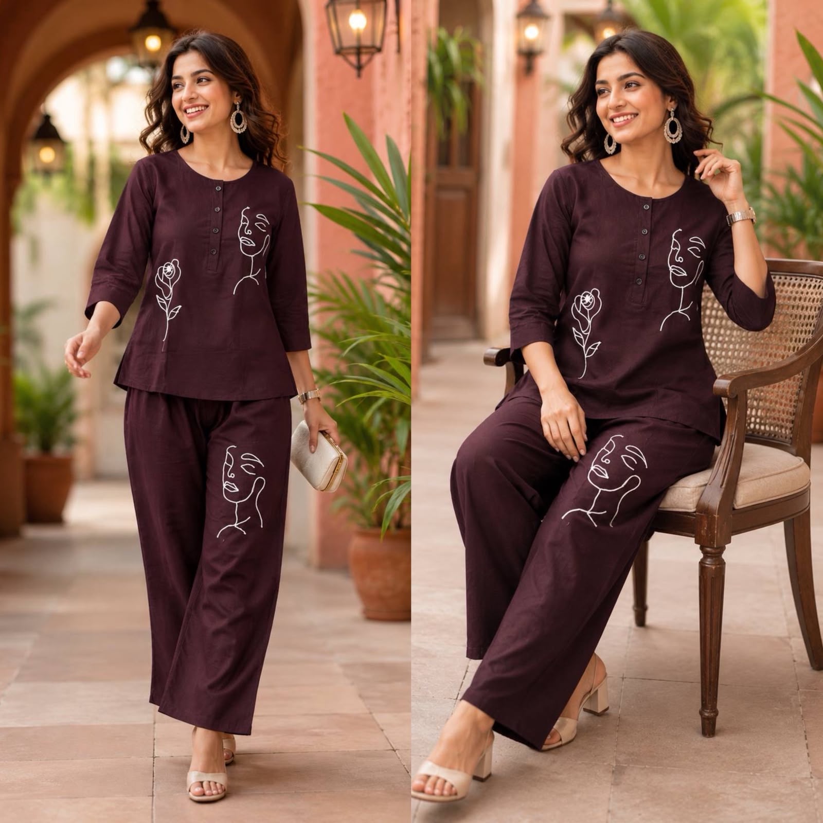 FVD Rozy Rayon Slub Kurti Pant Set - view 2