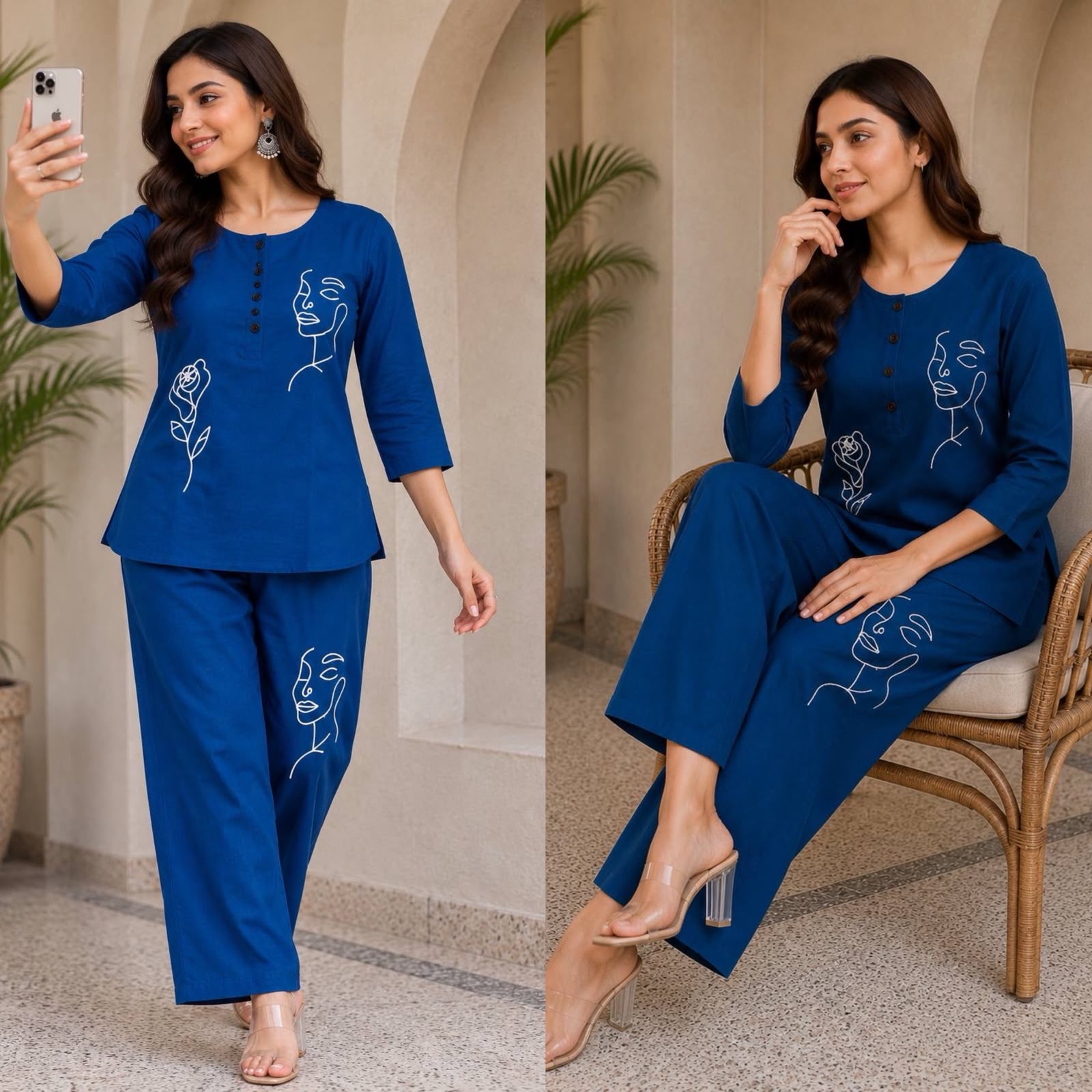 FVD Rozy Rayon Slub Kurti Pant Set - view 3