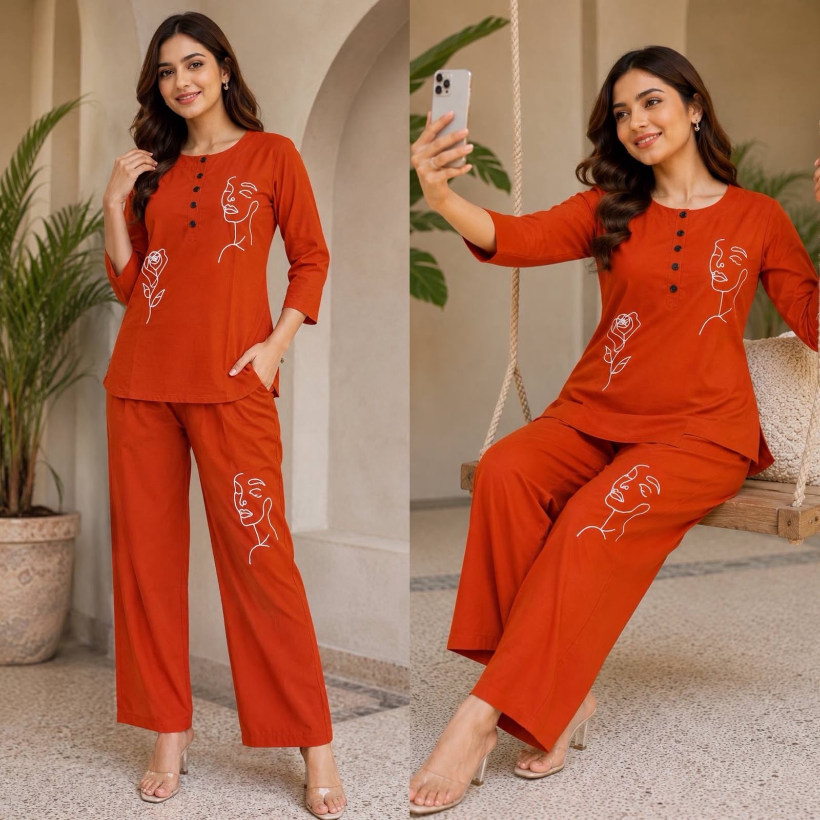 FVD Rozy Rayon Slub Kurti Pant Set - view 4