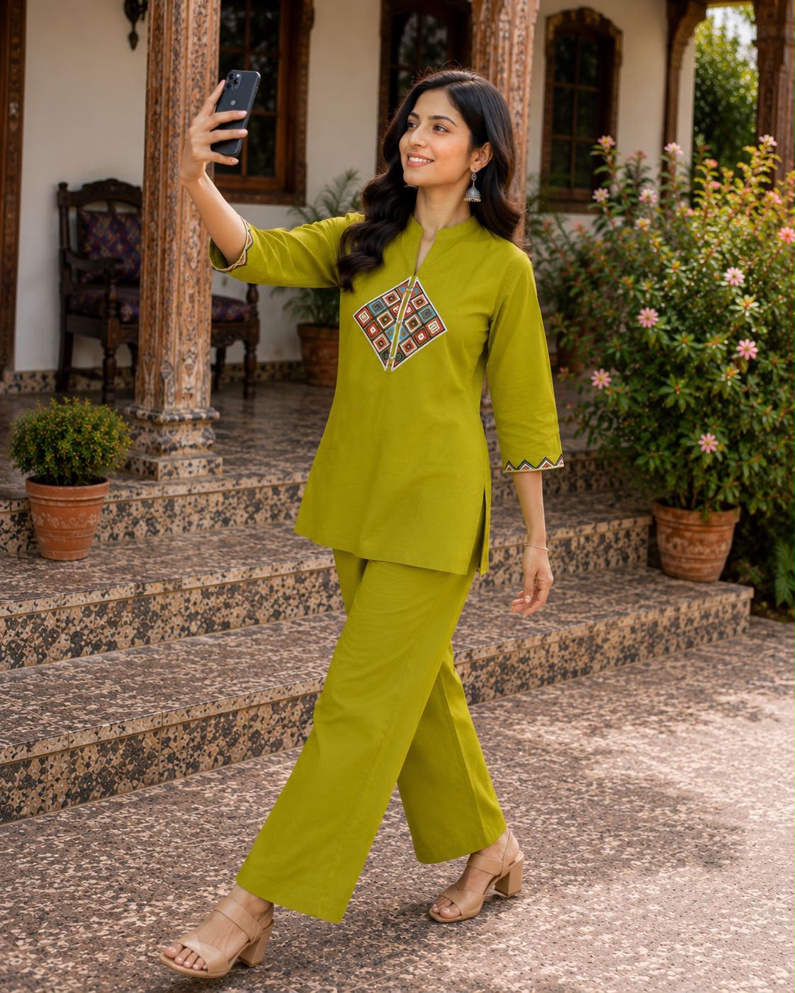 FVD Siqndar Popty Dhabu Cotton Kurti Pant Set - view 2