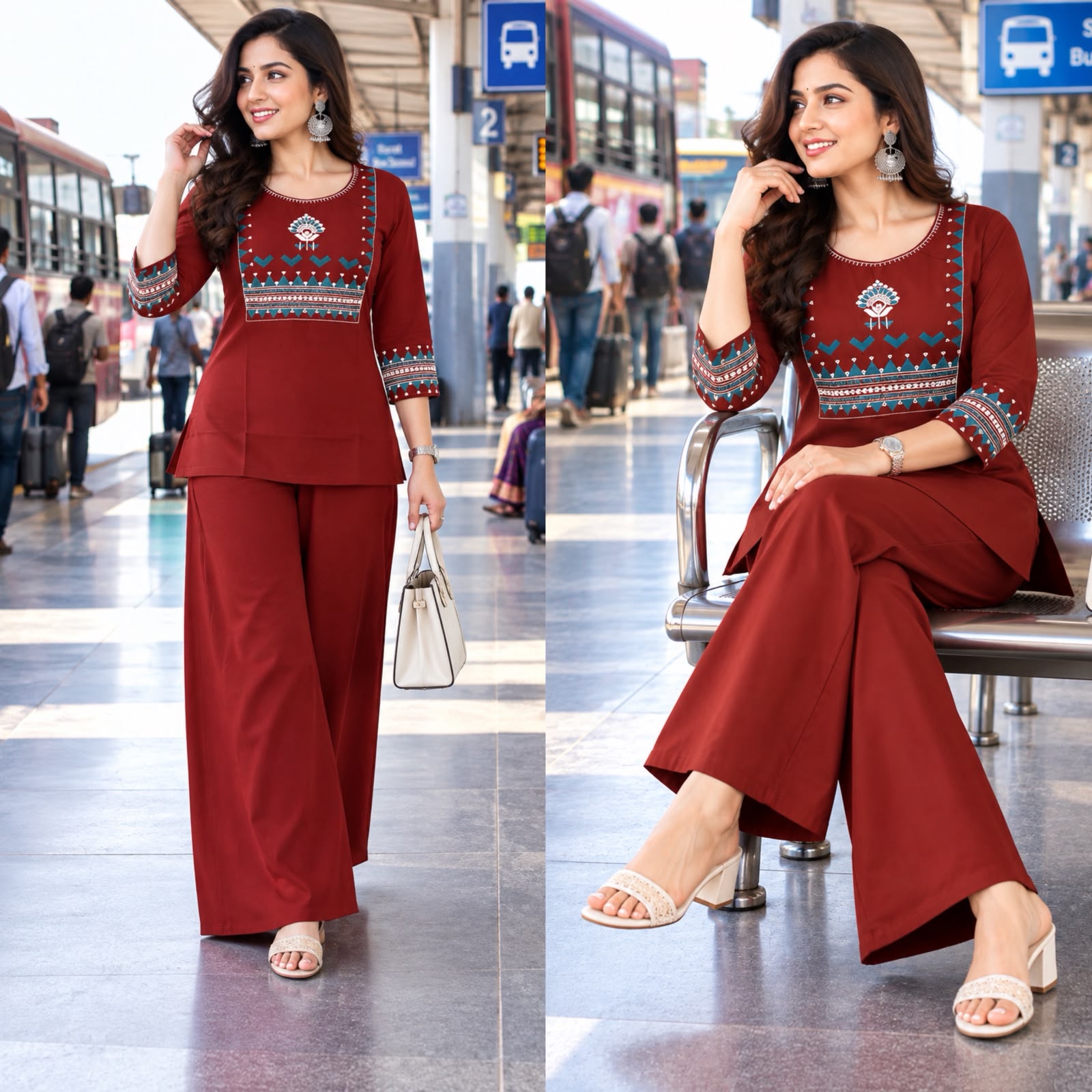 FVD Sultan Dhabu Cotton Kurti Pant Set - view 2